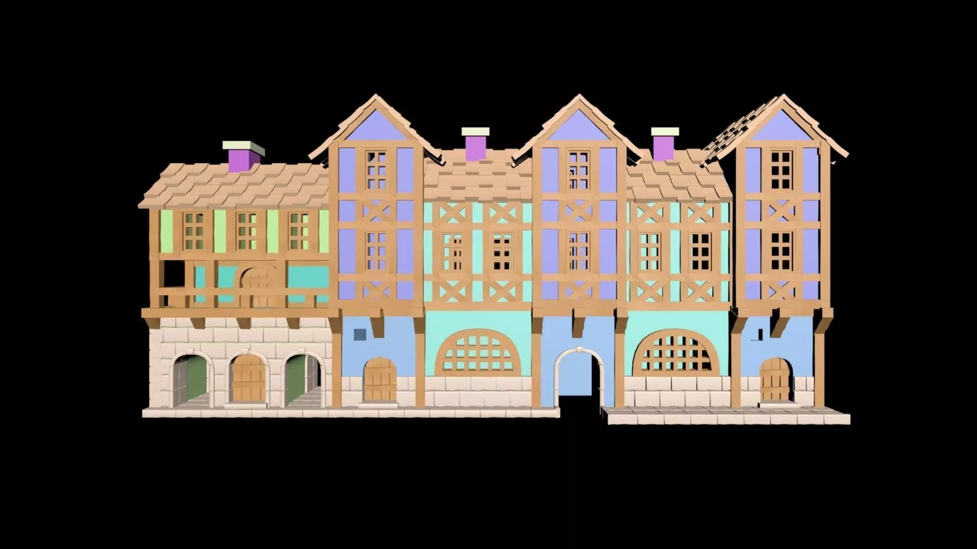 Medieval House 47 3D print model 3D model_0