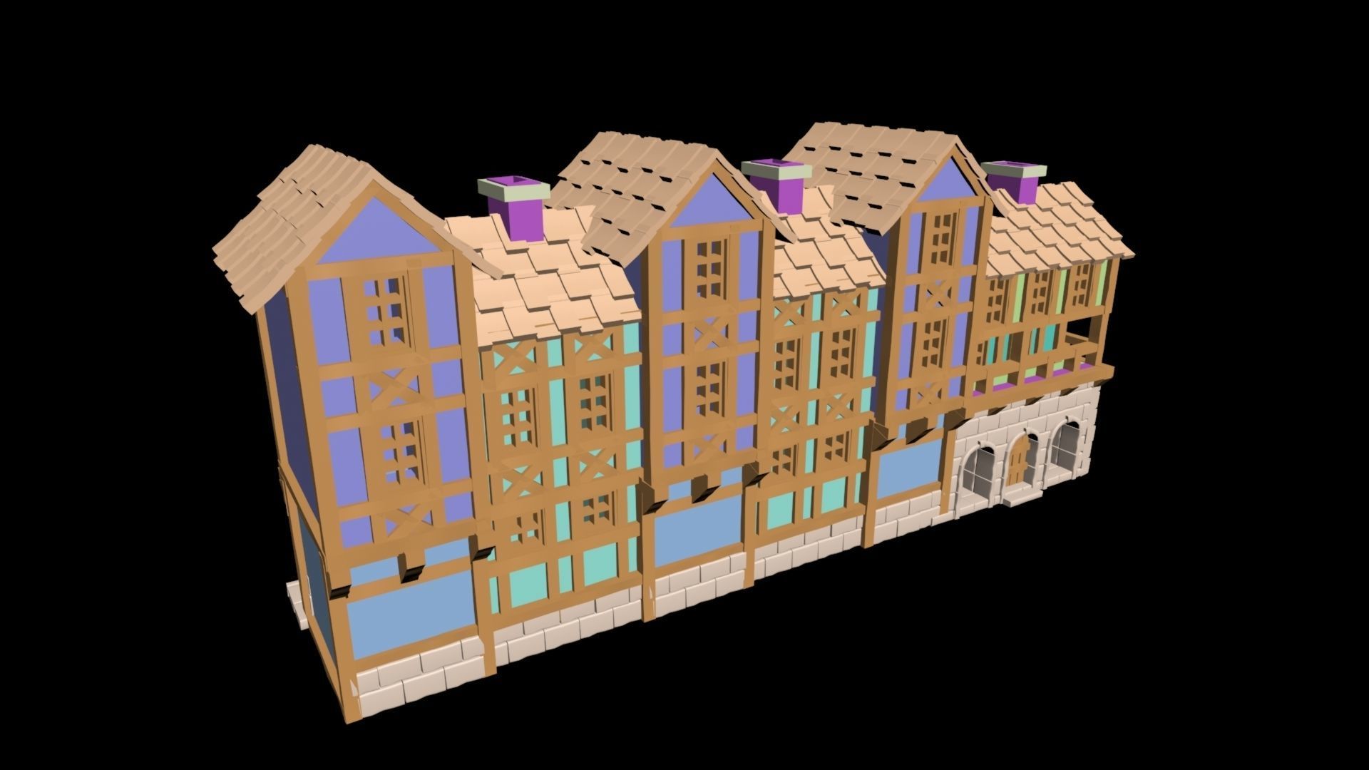 Medieval House 47 3D print model 3D model_1