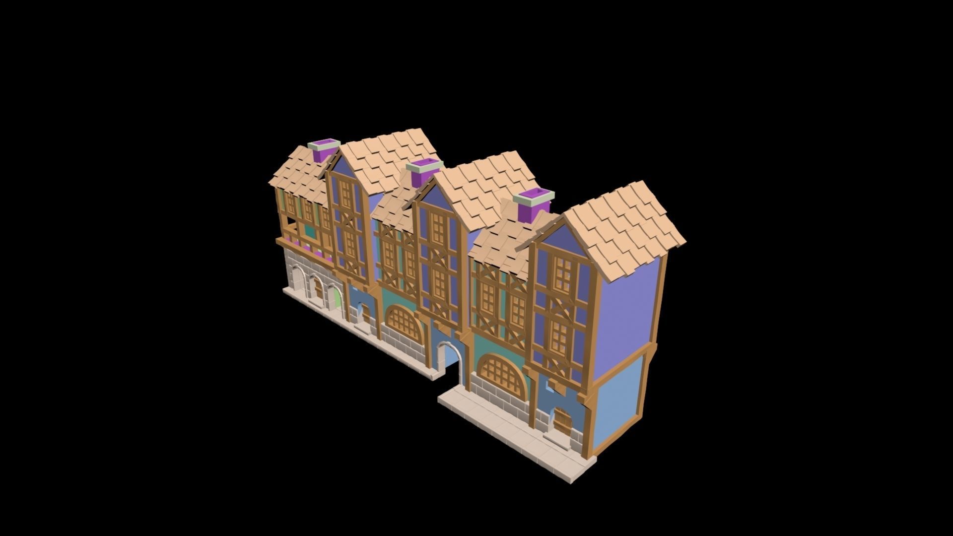 Medieval House 47 3D print model 3D model_3