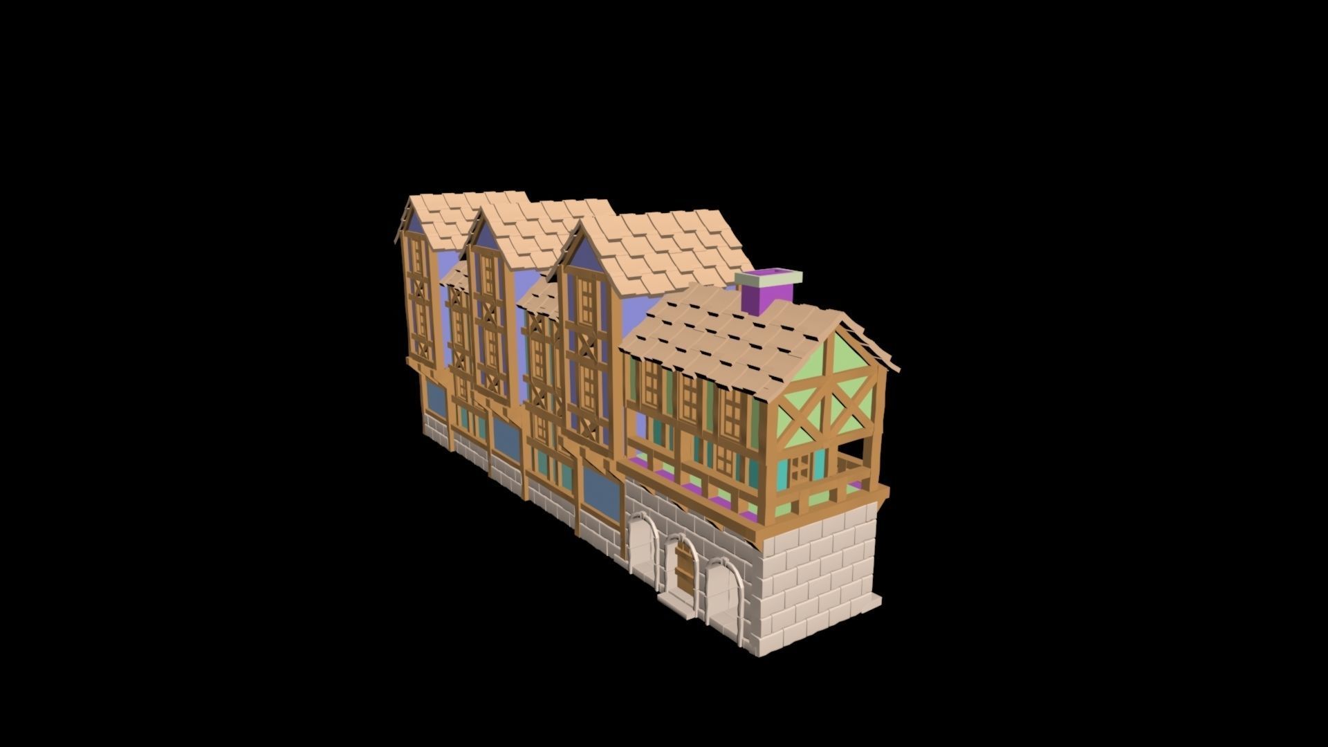 Medieval House 47 3D print model 3D model_2