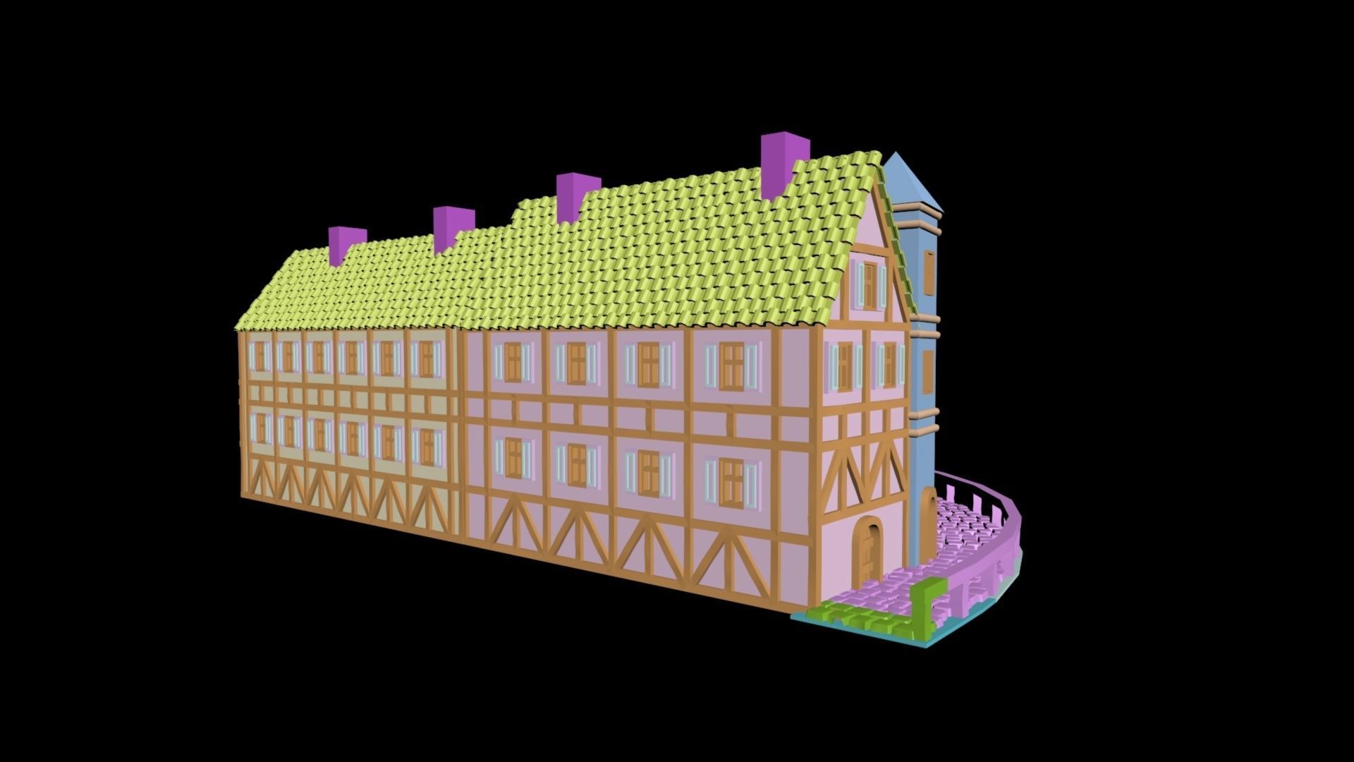 Medieval House 42 3D print model 3D model_3