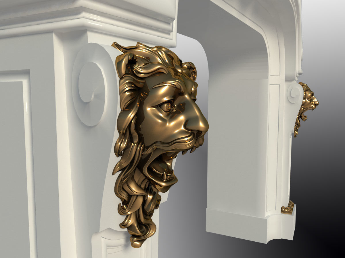 decor for the fireplace in the style of the Ludovic 3D print model_7