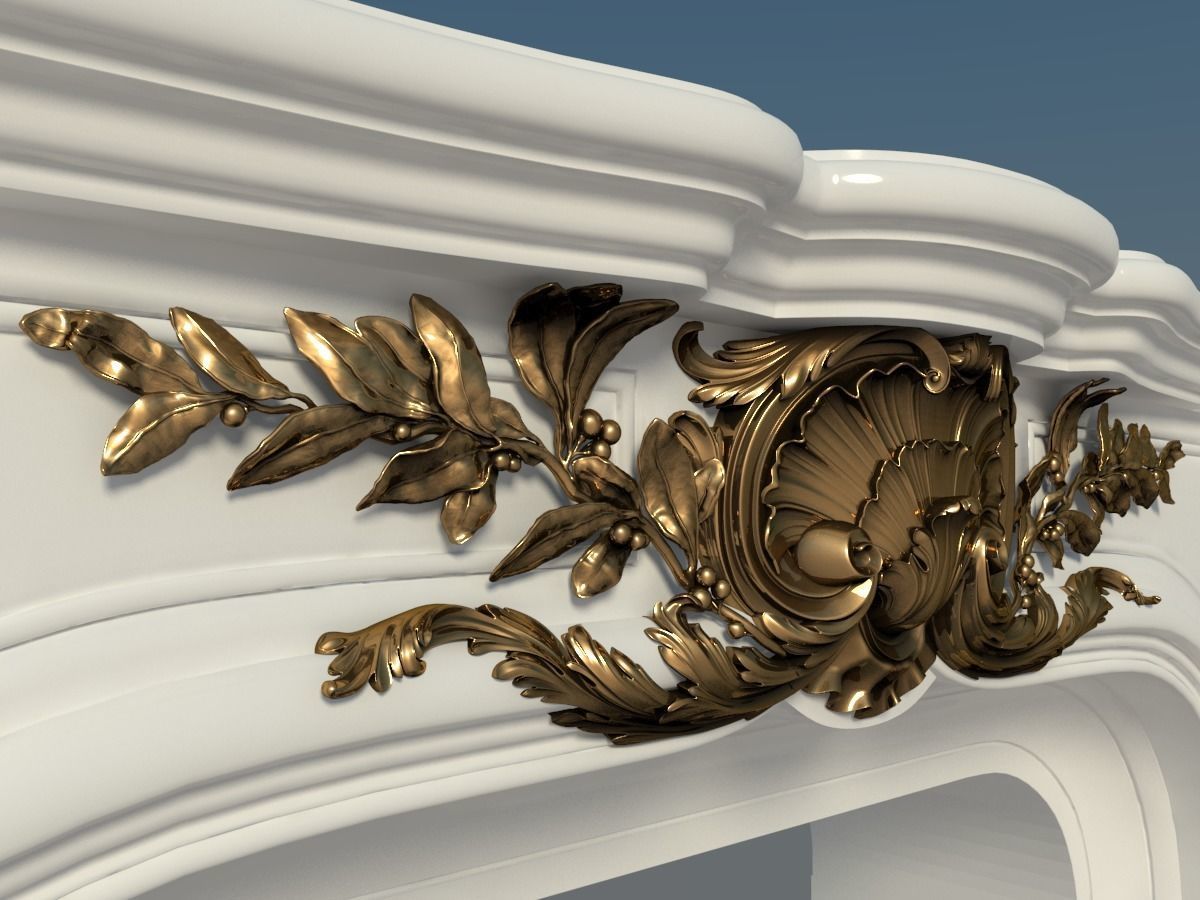 decor for the fireplace in the style of the Ludovic 3D print model_14