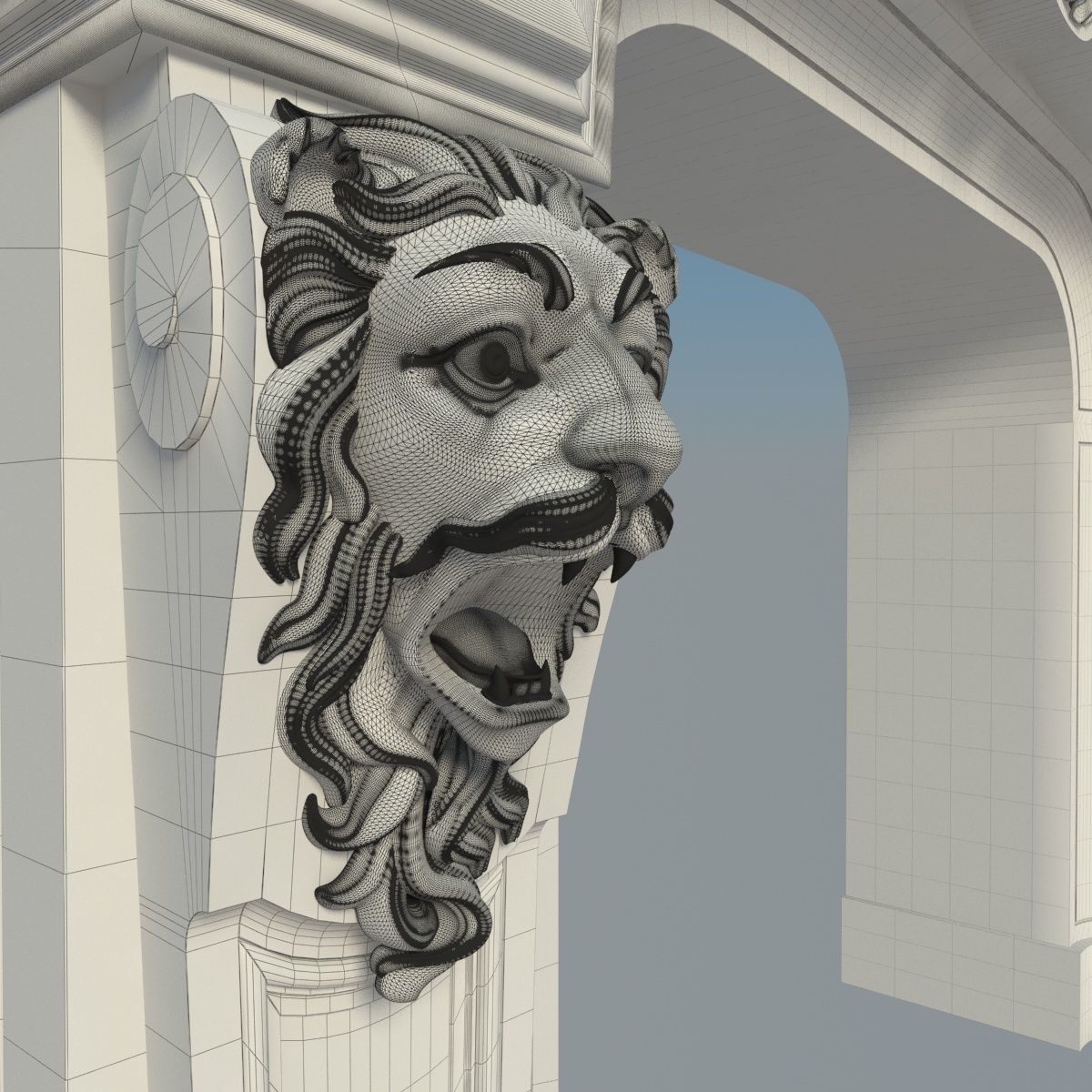 decor for the fireplace in the style of the Ludovic 3D print model_9