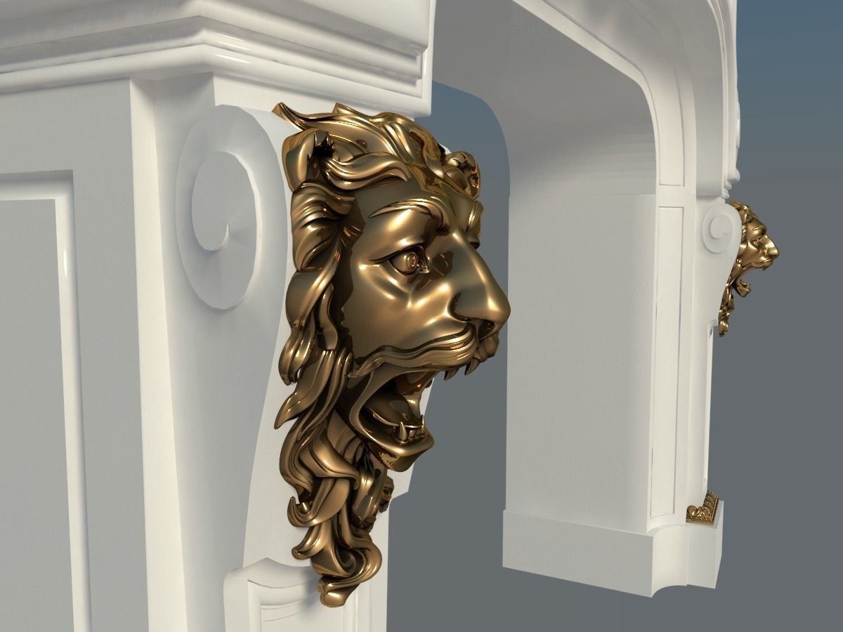 decor for the fireplace in the style of the Ludovic 3D print model_15