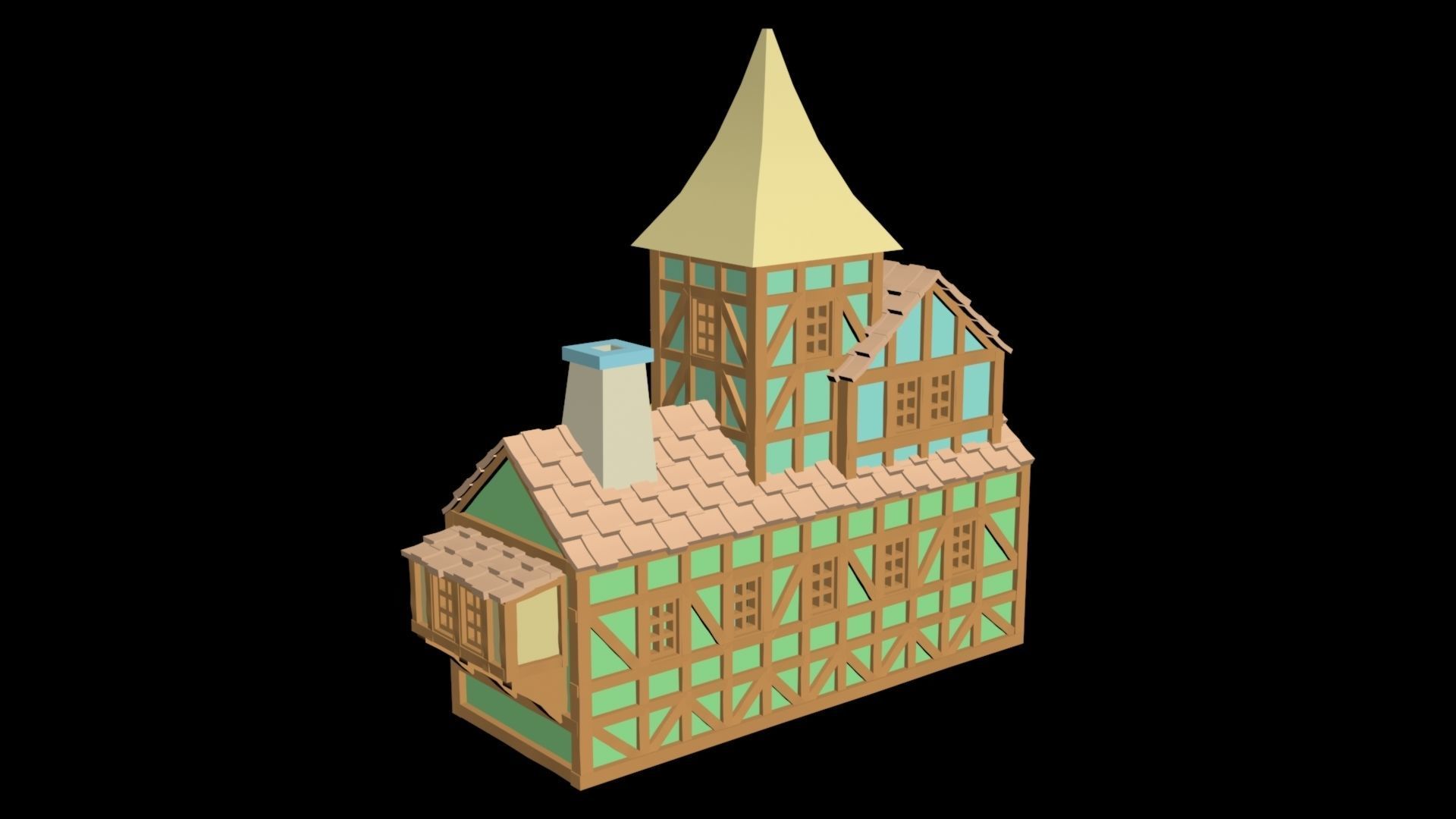Medieval House 33 3D print model 3D model_2
