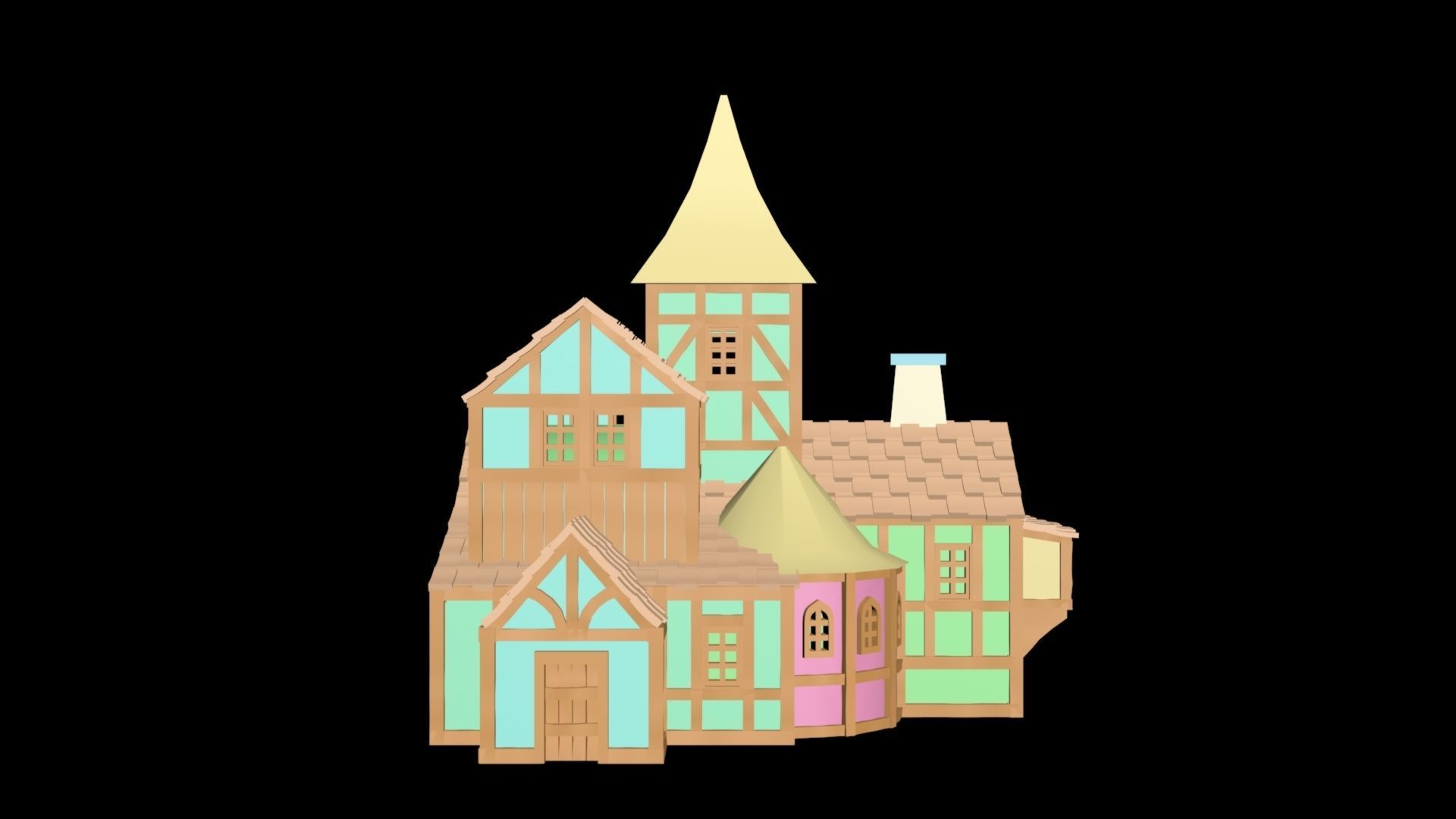 Medieval House 33 3D print model 3D model_1