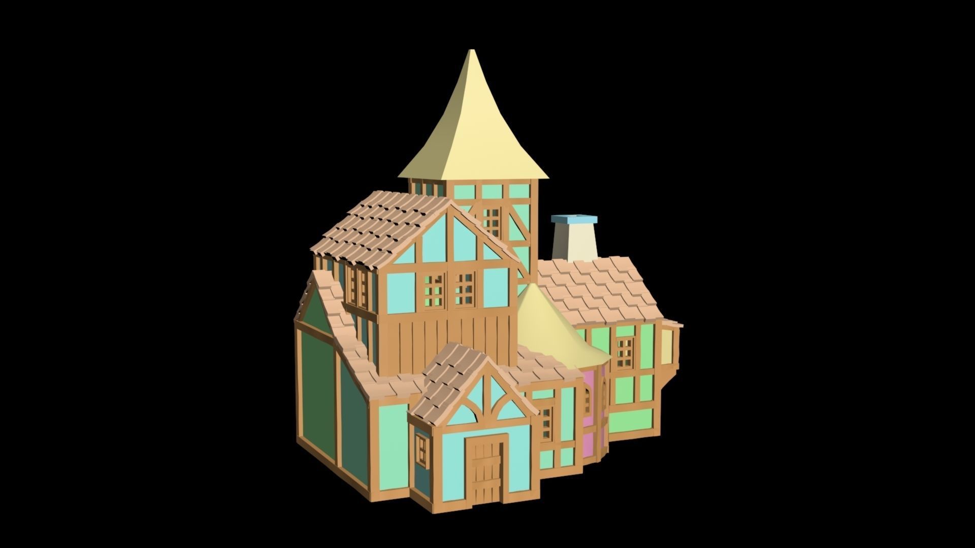 Medieval House 33 3D print model 3D model_3