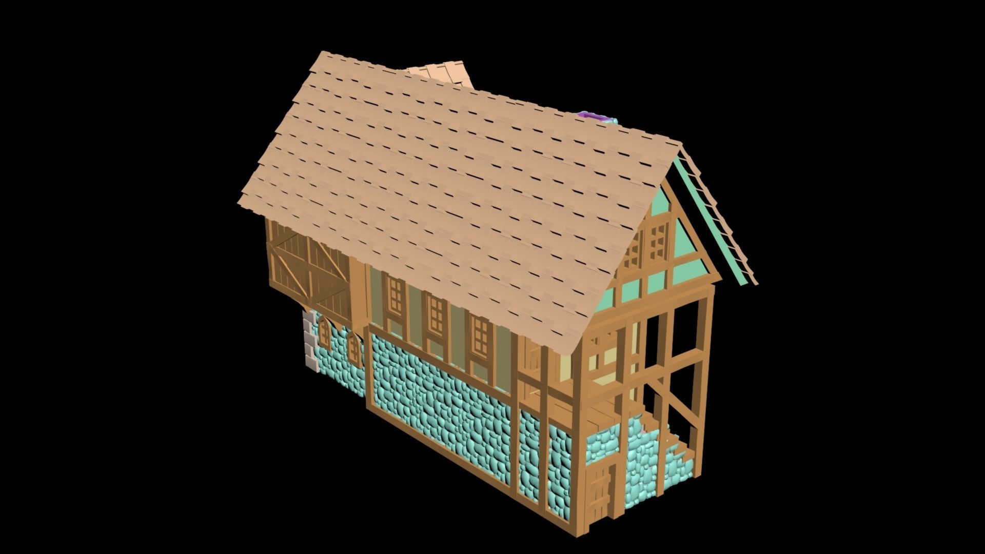 Medieval House 31 3D print model 3D model_1