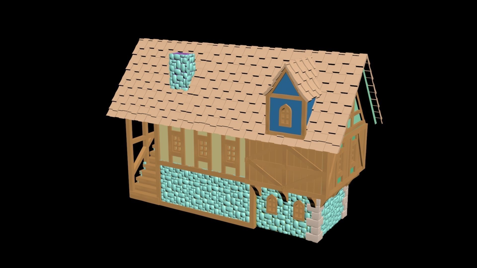 Medieval House 31 3D print model 3D model_2