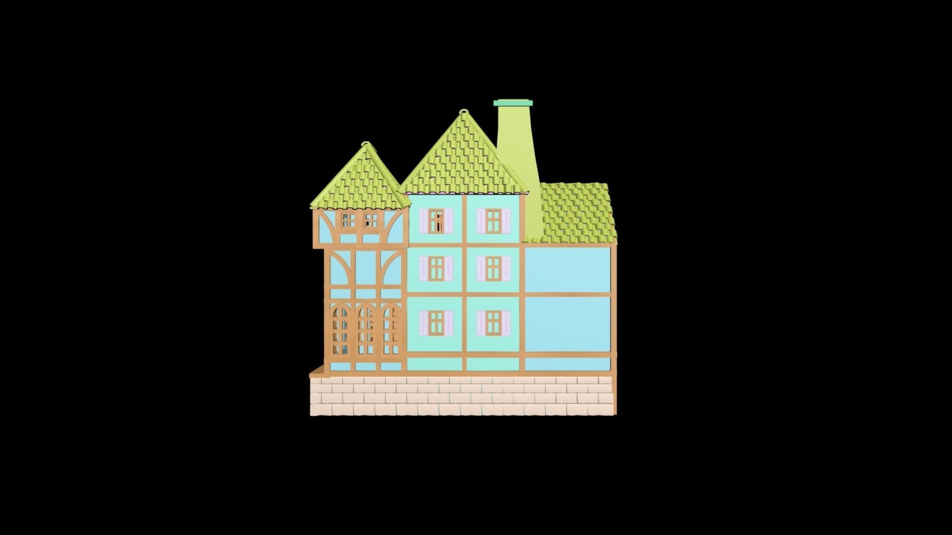 Medieval House 30 3D print model 3D model_3