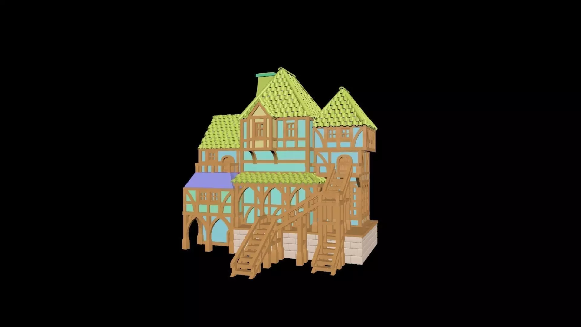 Medieval House 30 3D print model 3D model_0