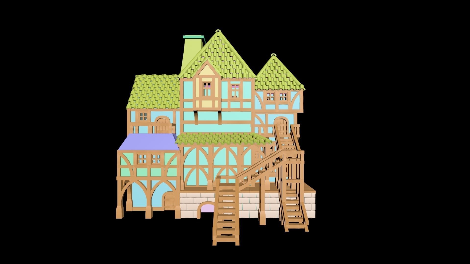 Medieval House 30 3D print model 3D model_1