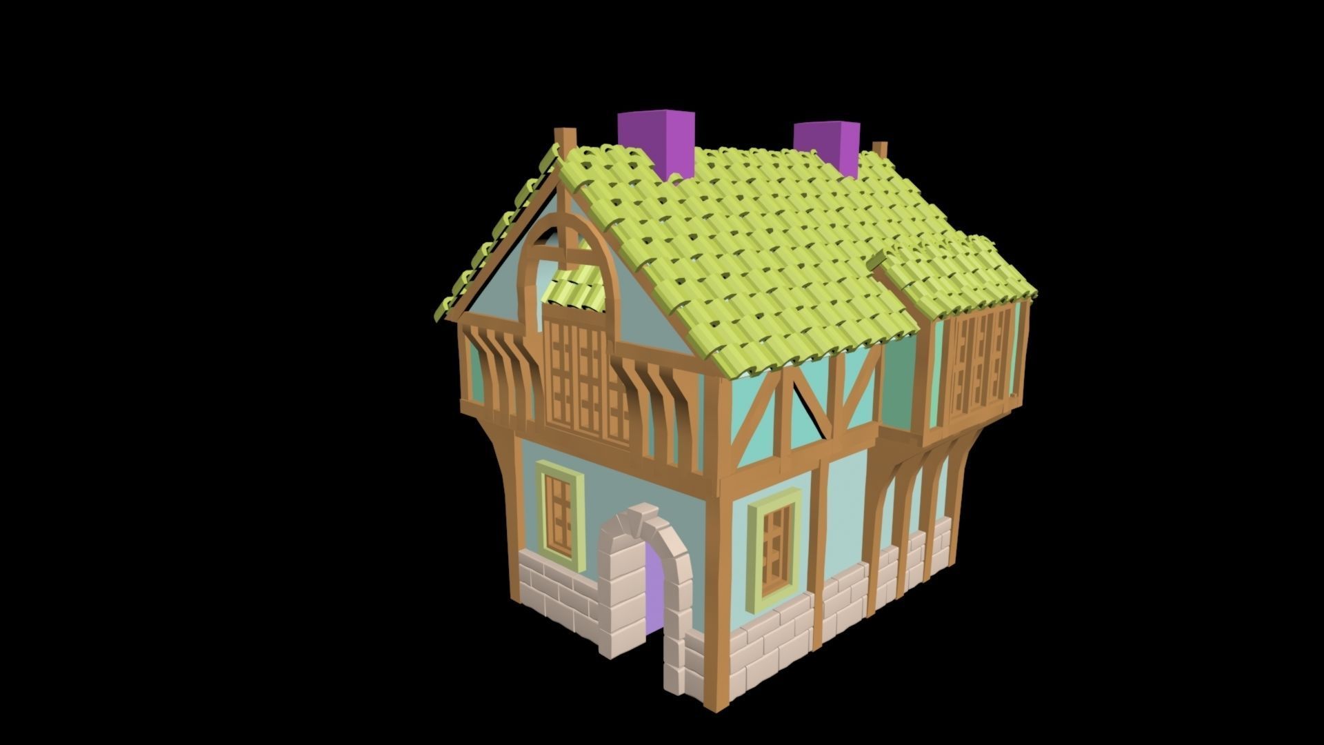 Medieval House 28 3D print model 3D model_1