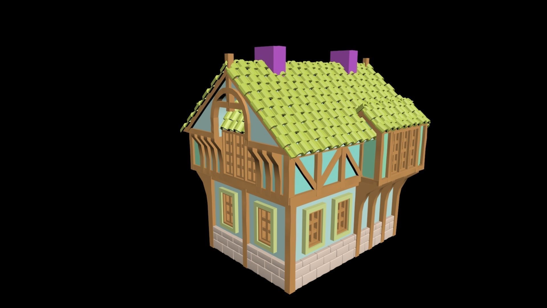 Medieval House 28 3D print model 3D model_2