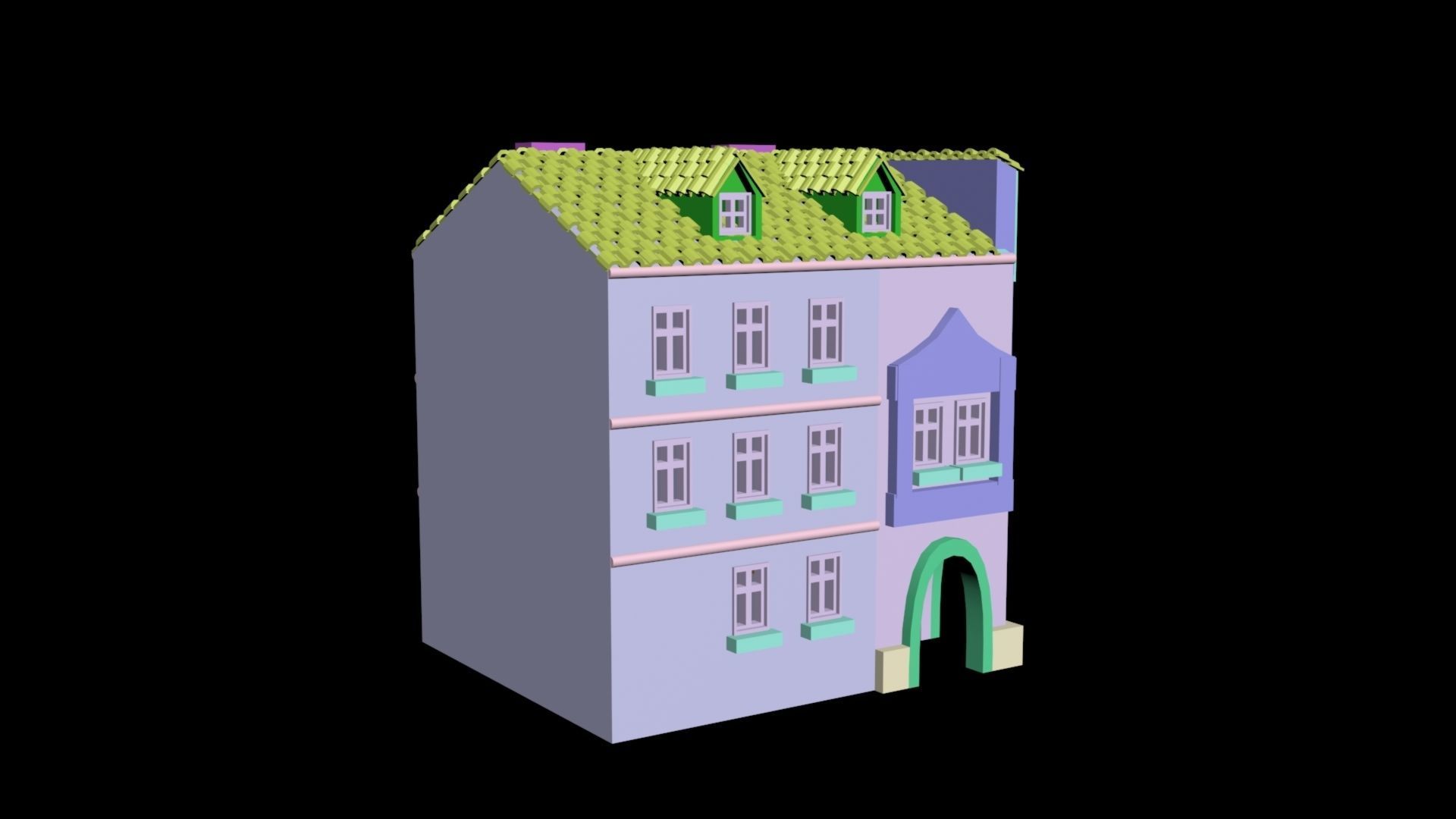 Medieval House 22 3D print model 3D model_2