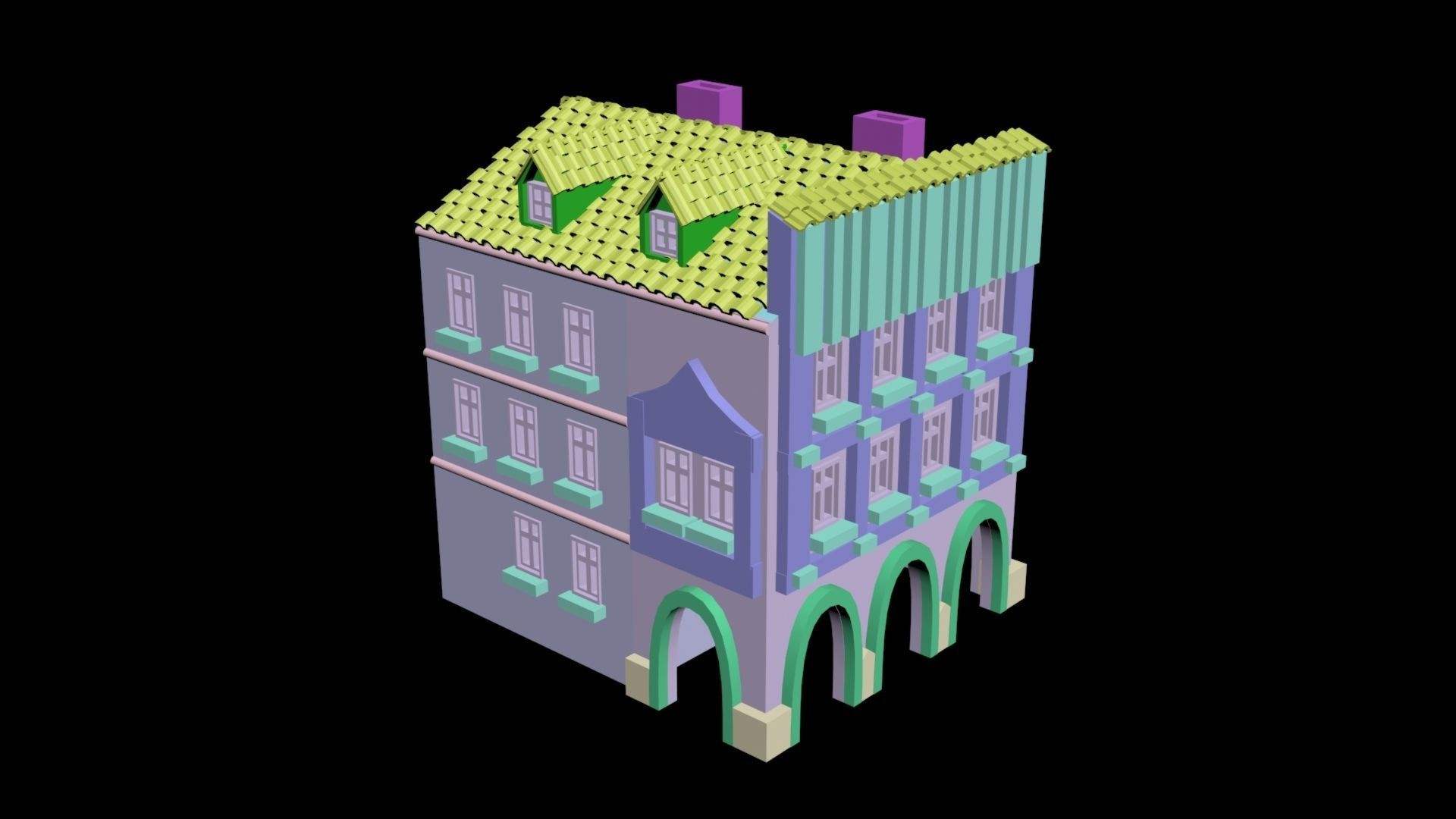 Medieval House 22 3D print model 3D model_3