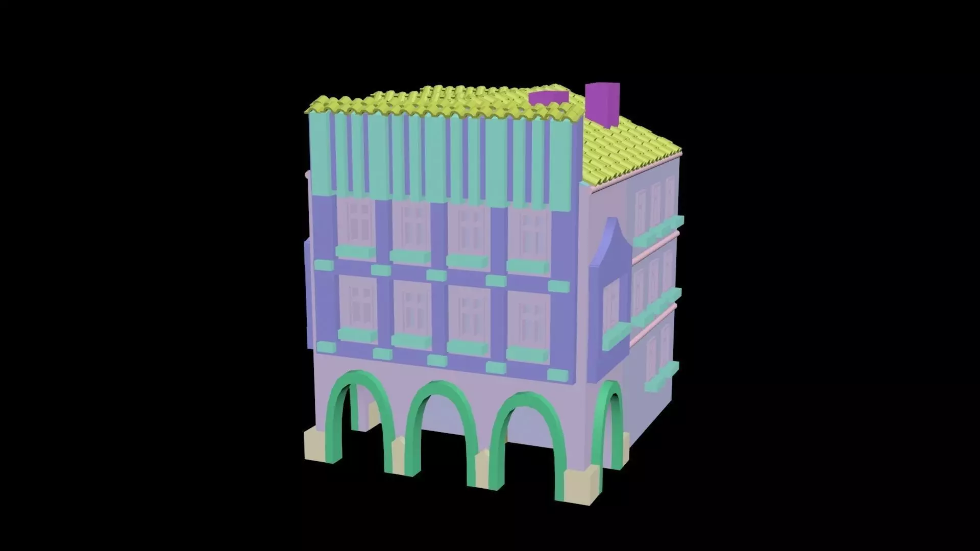 Medieval House 22 3D print model 3D model_0