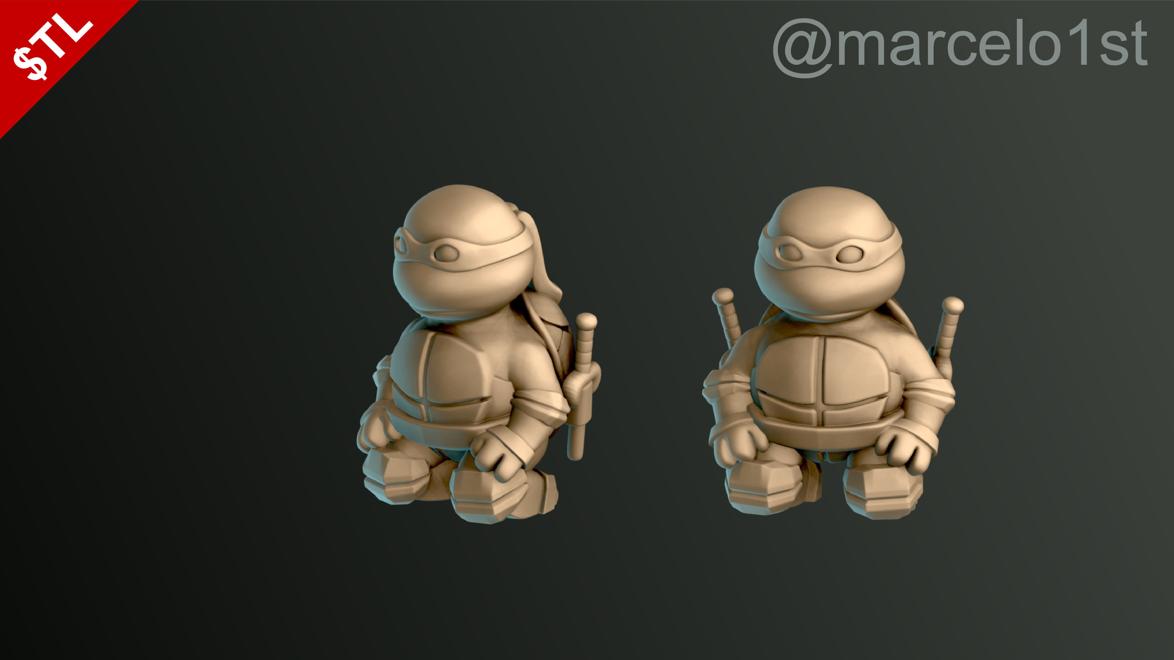 Turtle Warrior Set and Master 3D print model_19