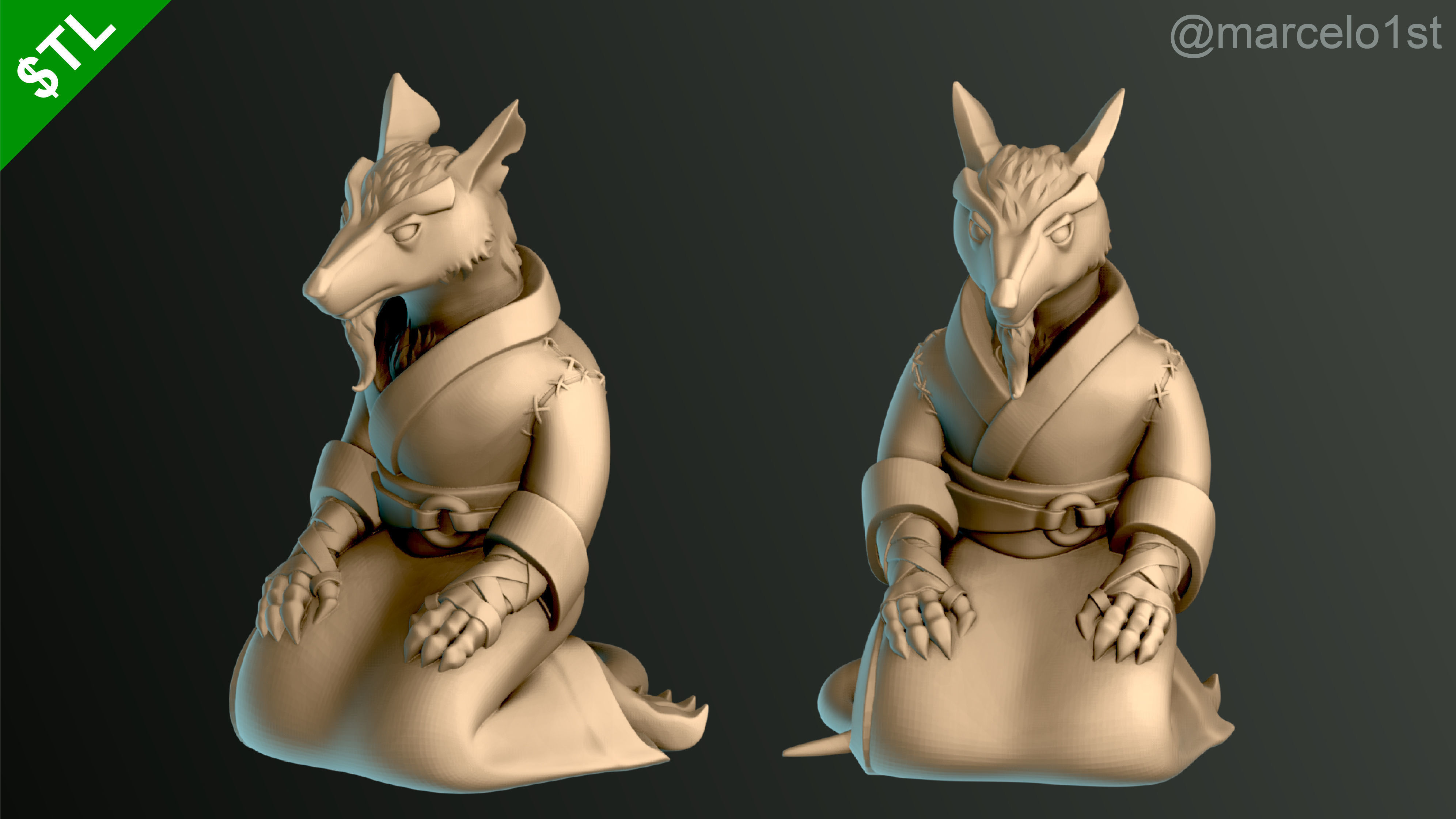 Turtle Warrior Set and Master 3D print model_5