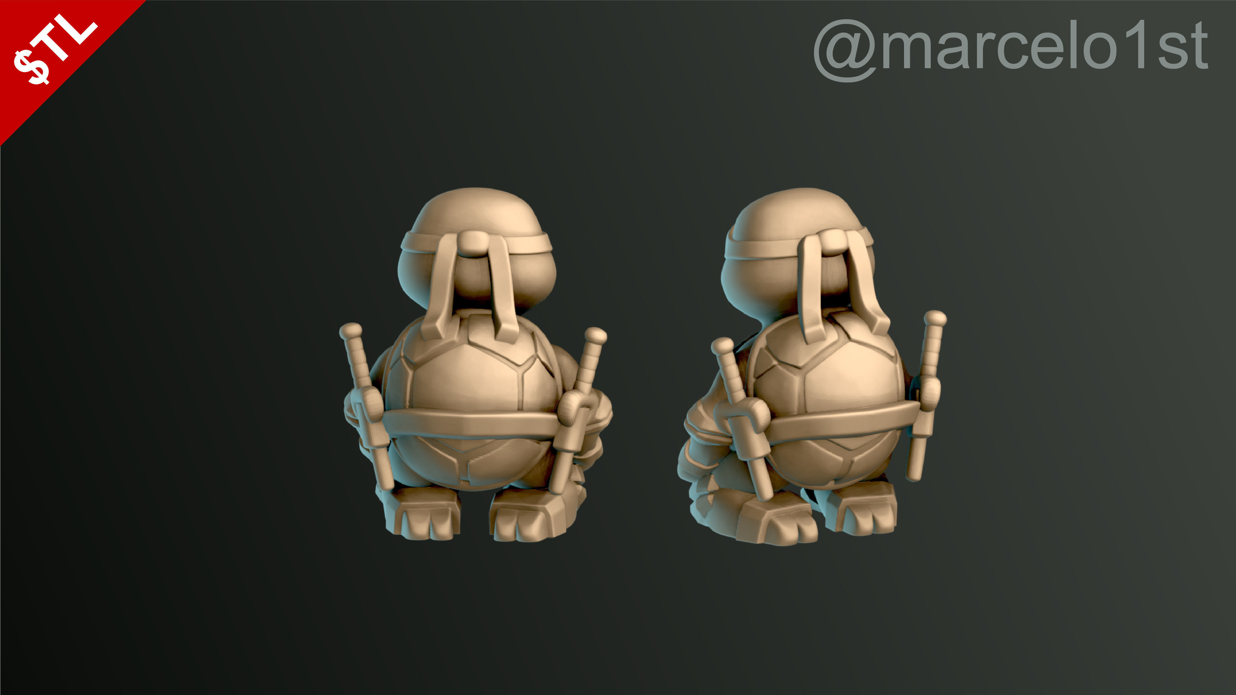 Turtle Warrior Set and Master 3D print model_17