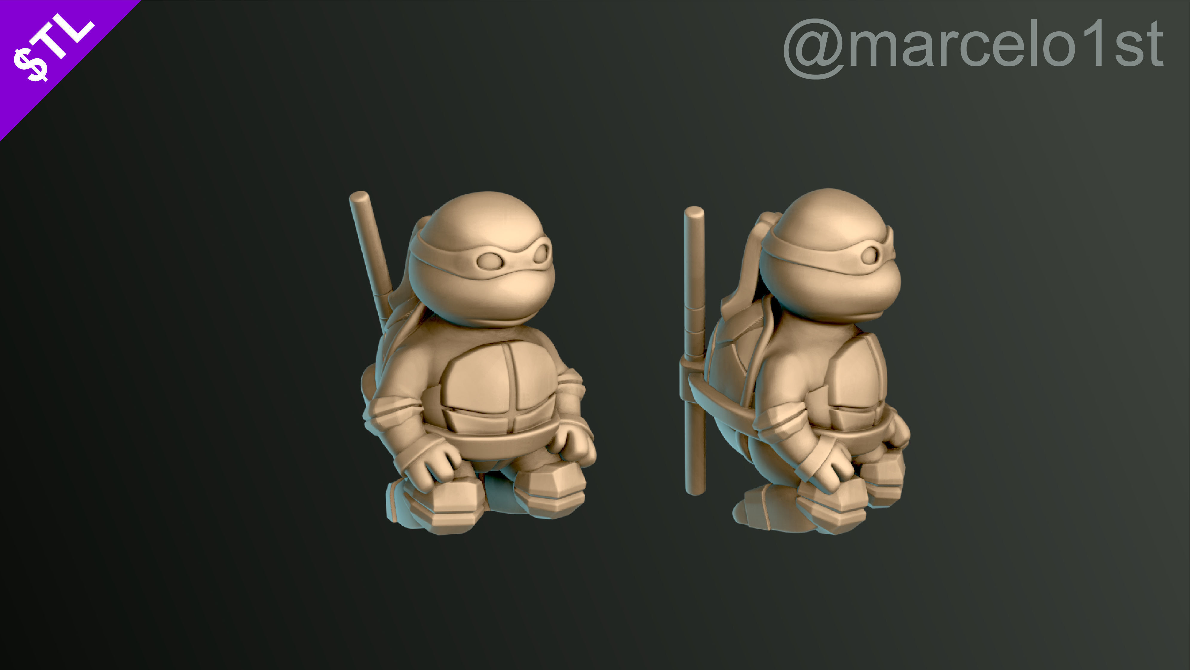 Turtle Warrior Set and Master 3D print model_20