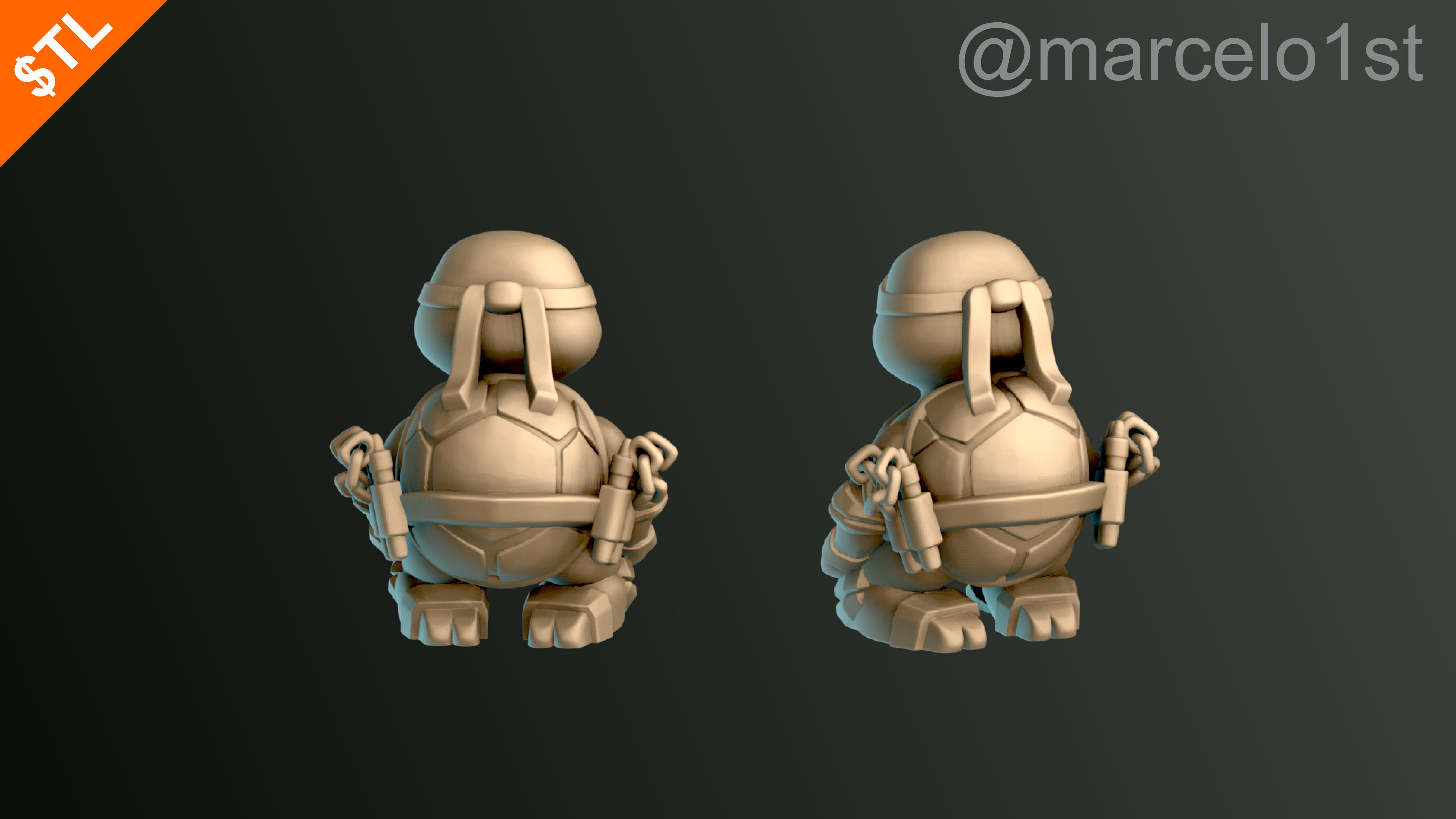 Turtle Warrior Set and Master 3D print model_27