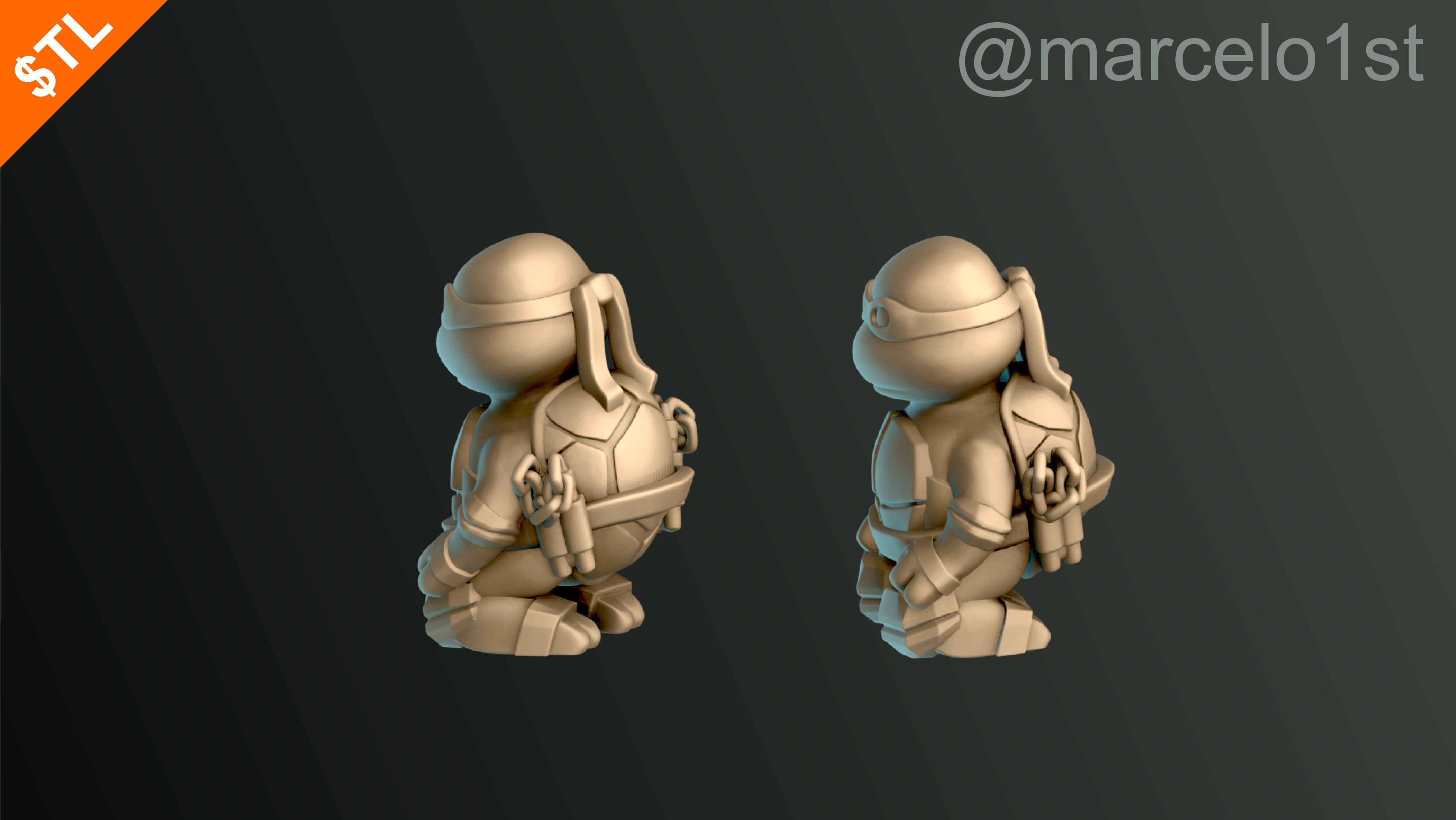 Turtle Warrior Set and Master 3D print model_28