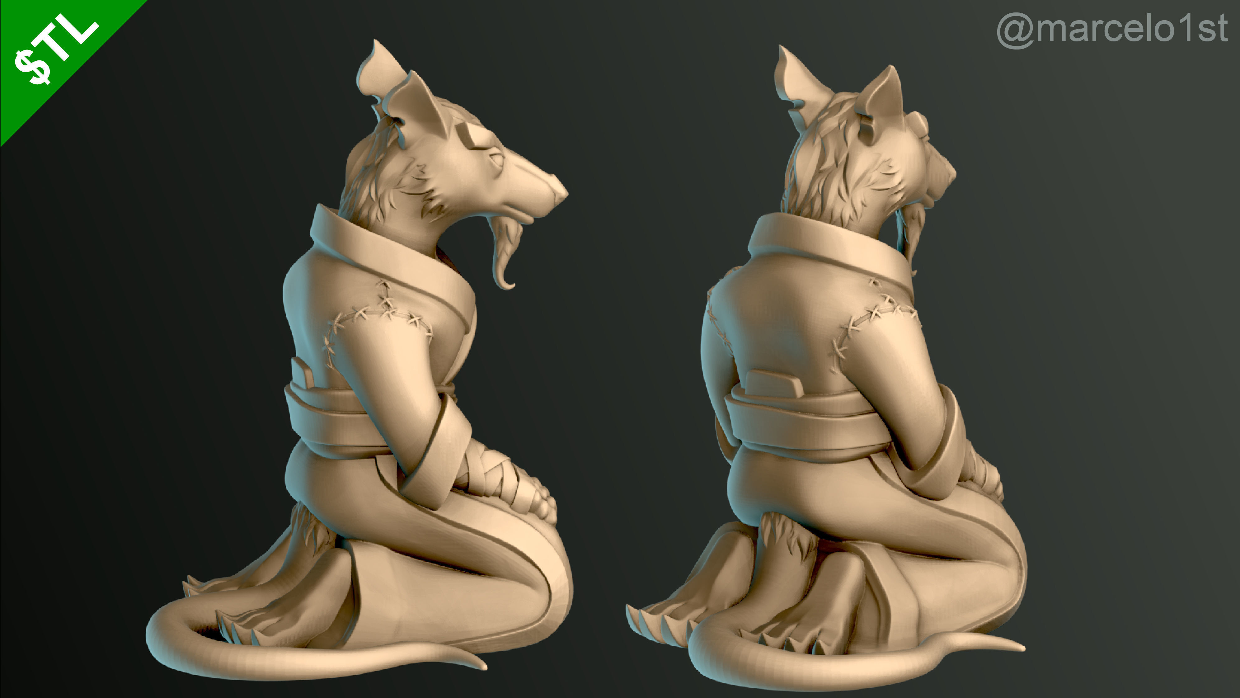 Turtle Warrior Set and Master 3D print model_7