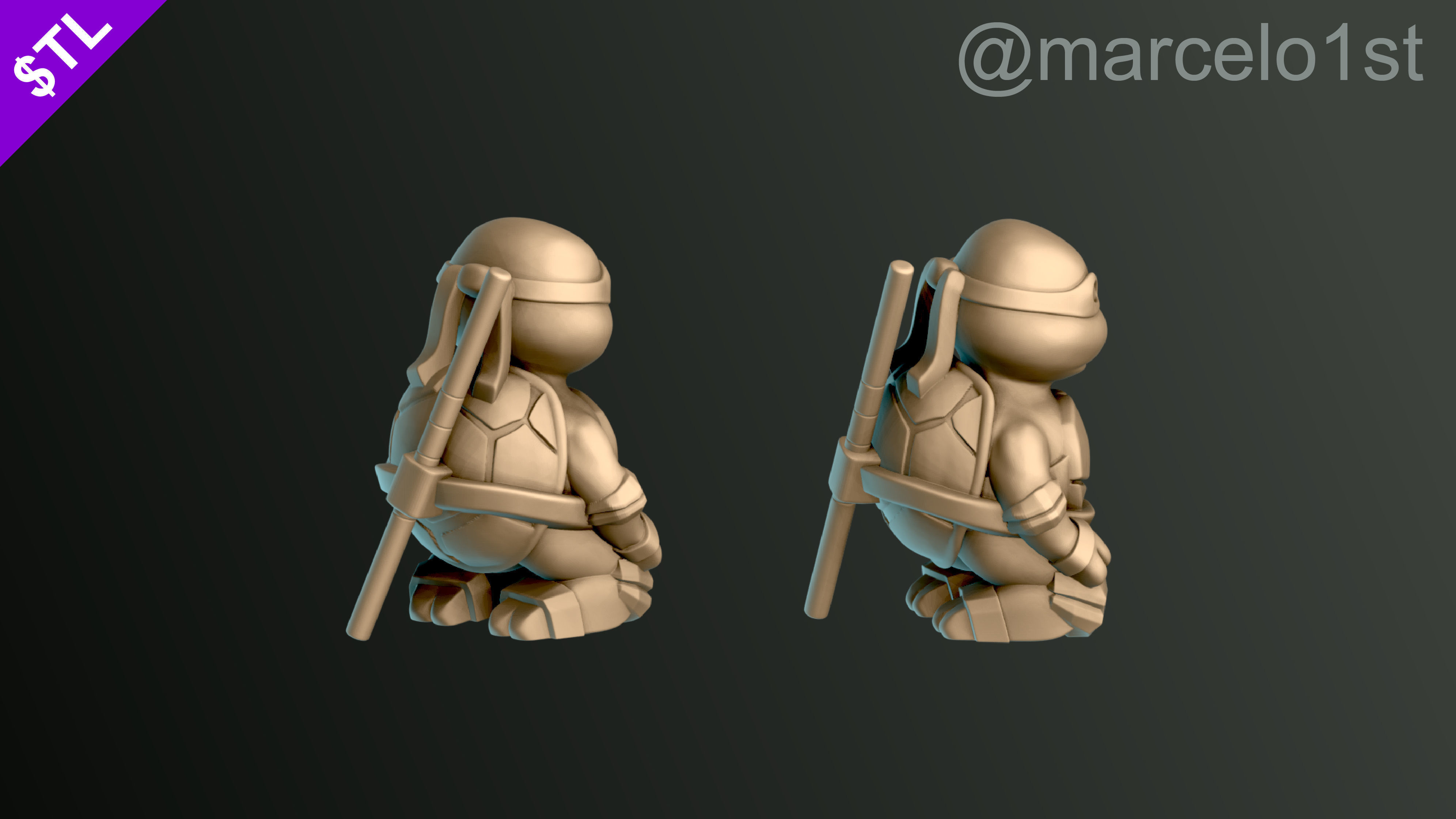Turtle Warrior Set and Master 3D print model_21
