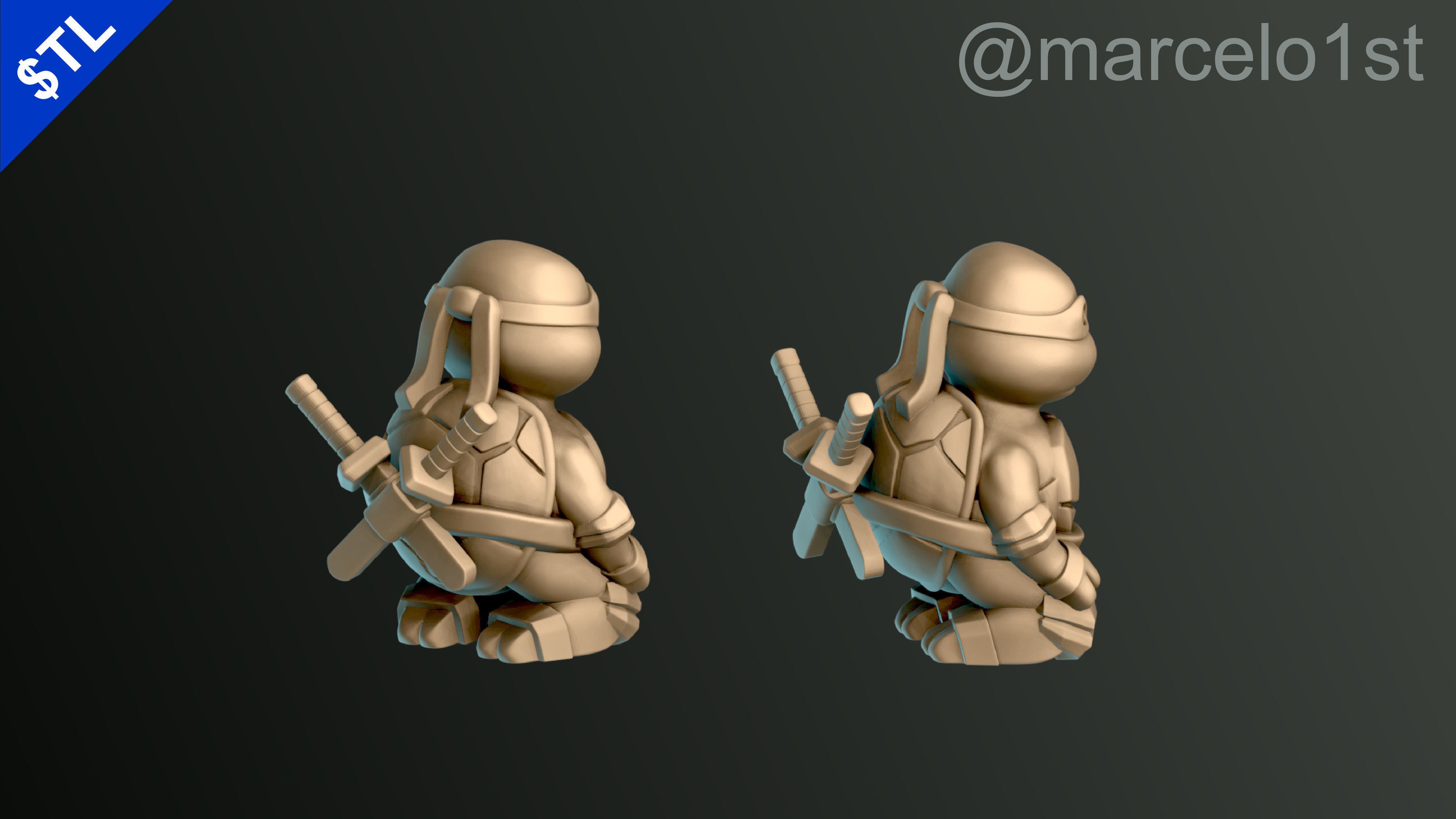 Turtle Warrior Set and Master 3D print model_11