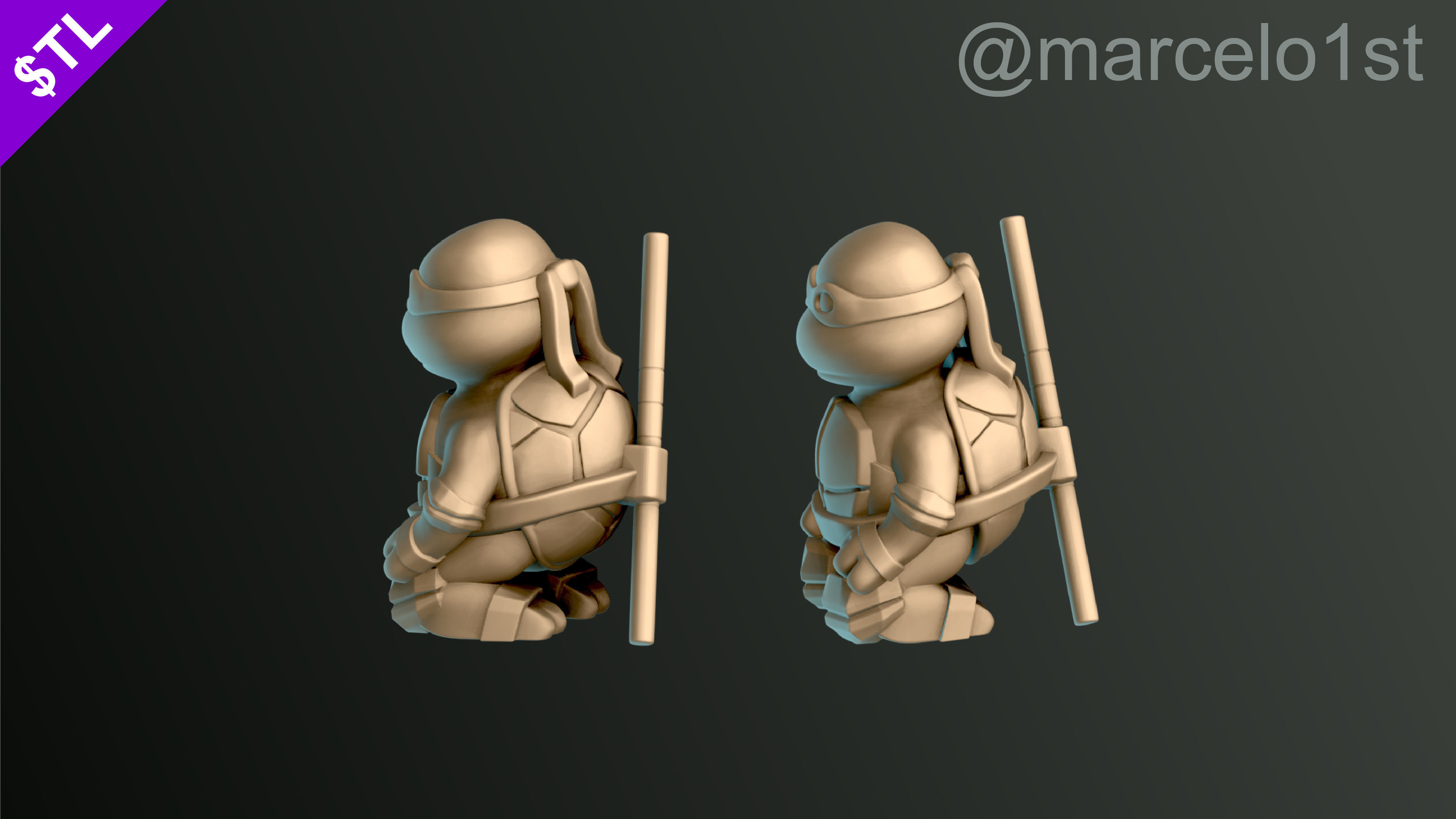 Turtle Warrior Set and Master 3D print model_23