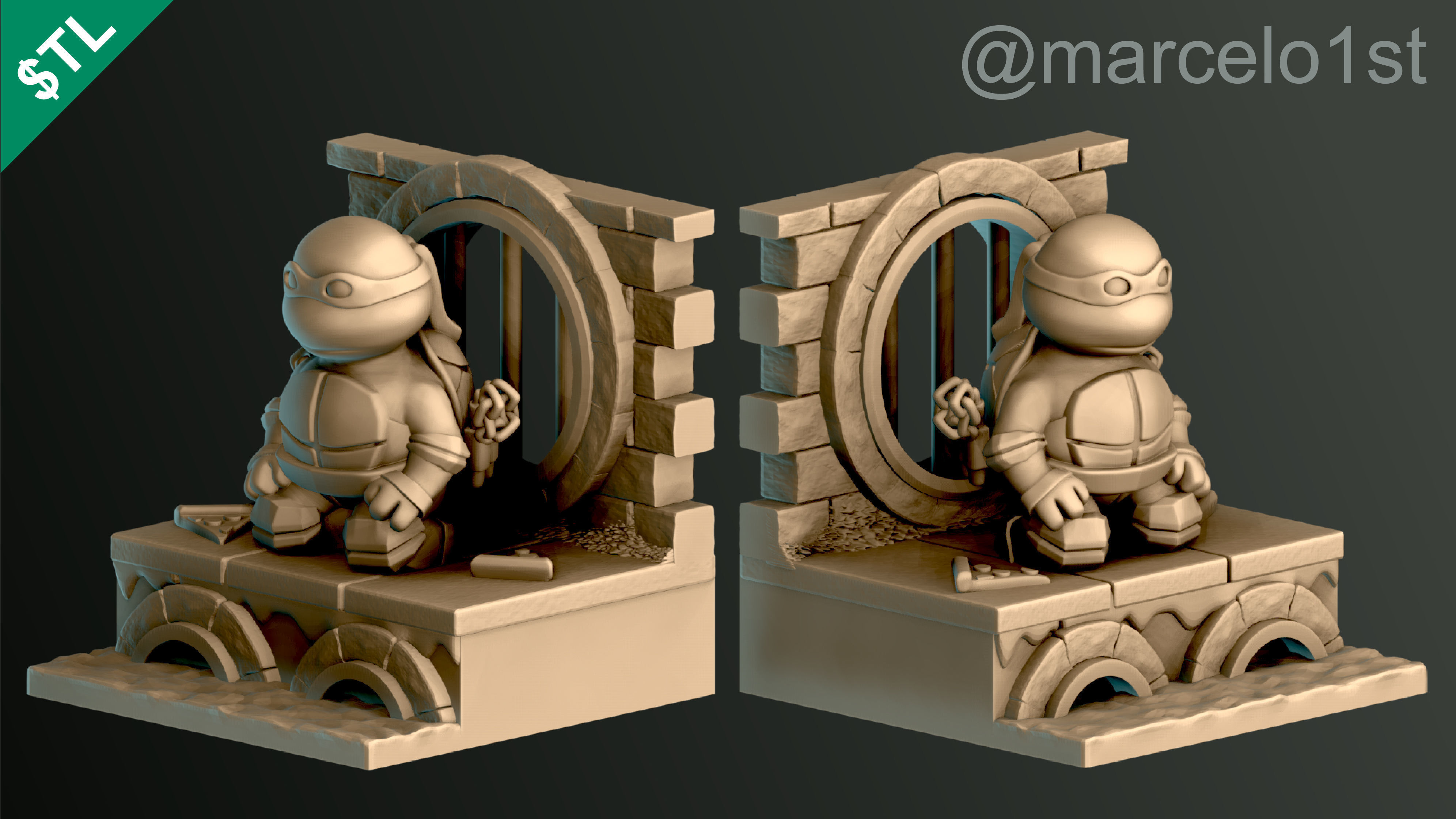 Turtle Warrior Set and Master 3D print model_32