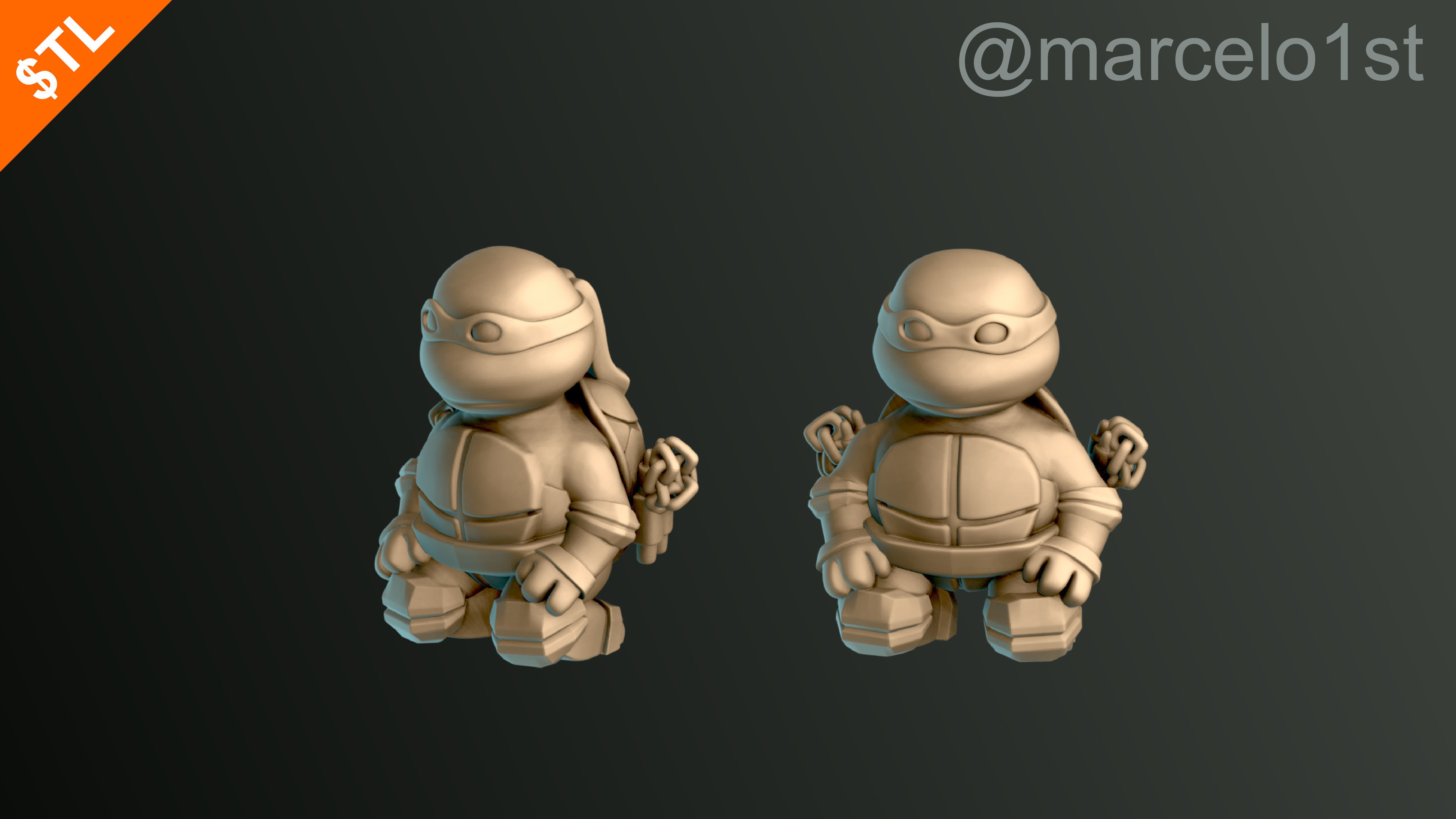 Turtle Warrior Set and Master 3D print model_29