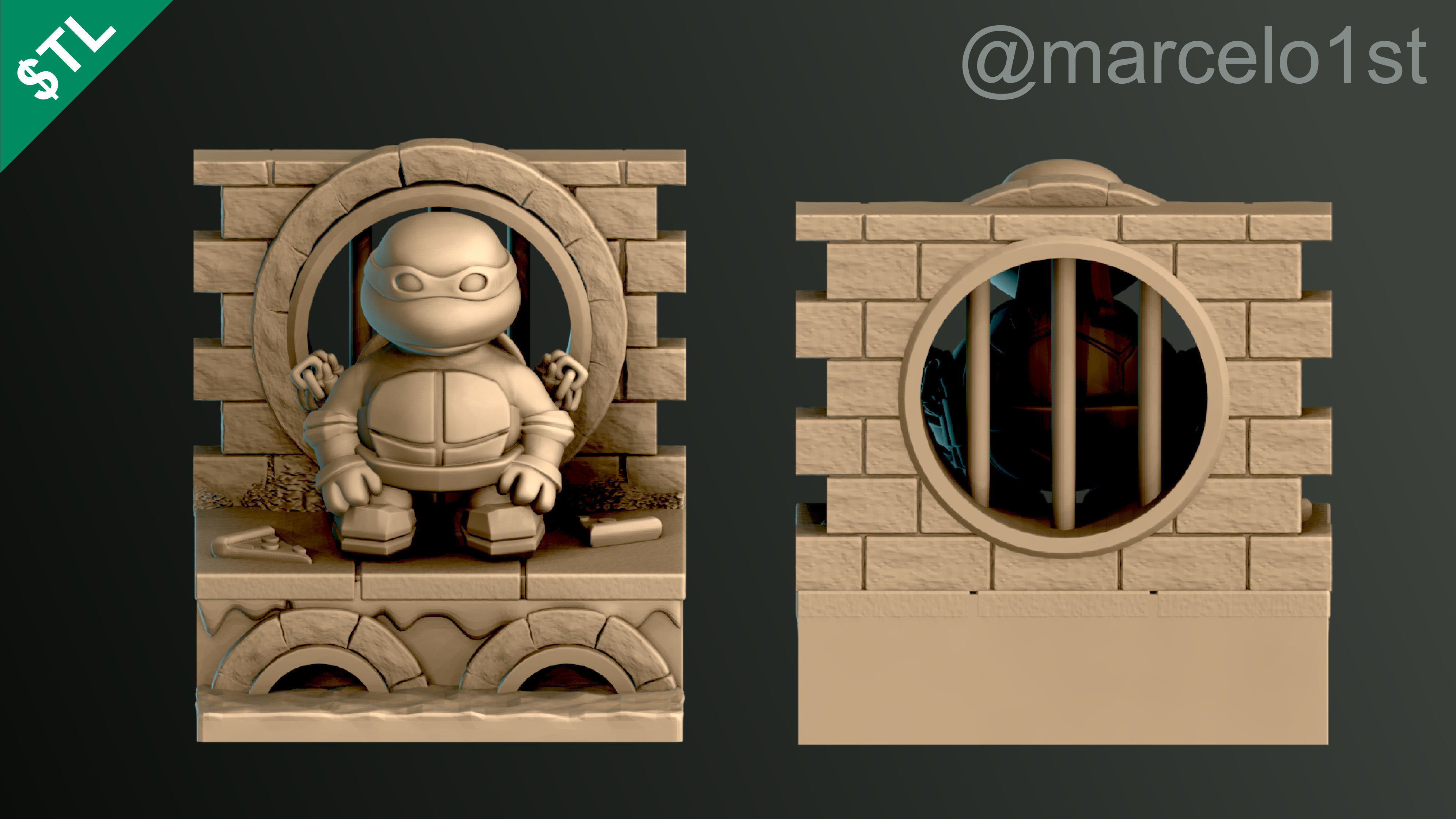 Turtle Warrior Set and Master 3D print model_31