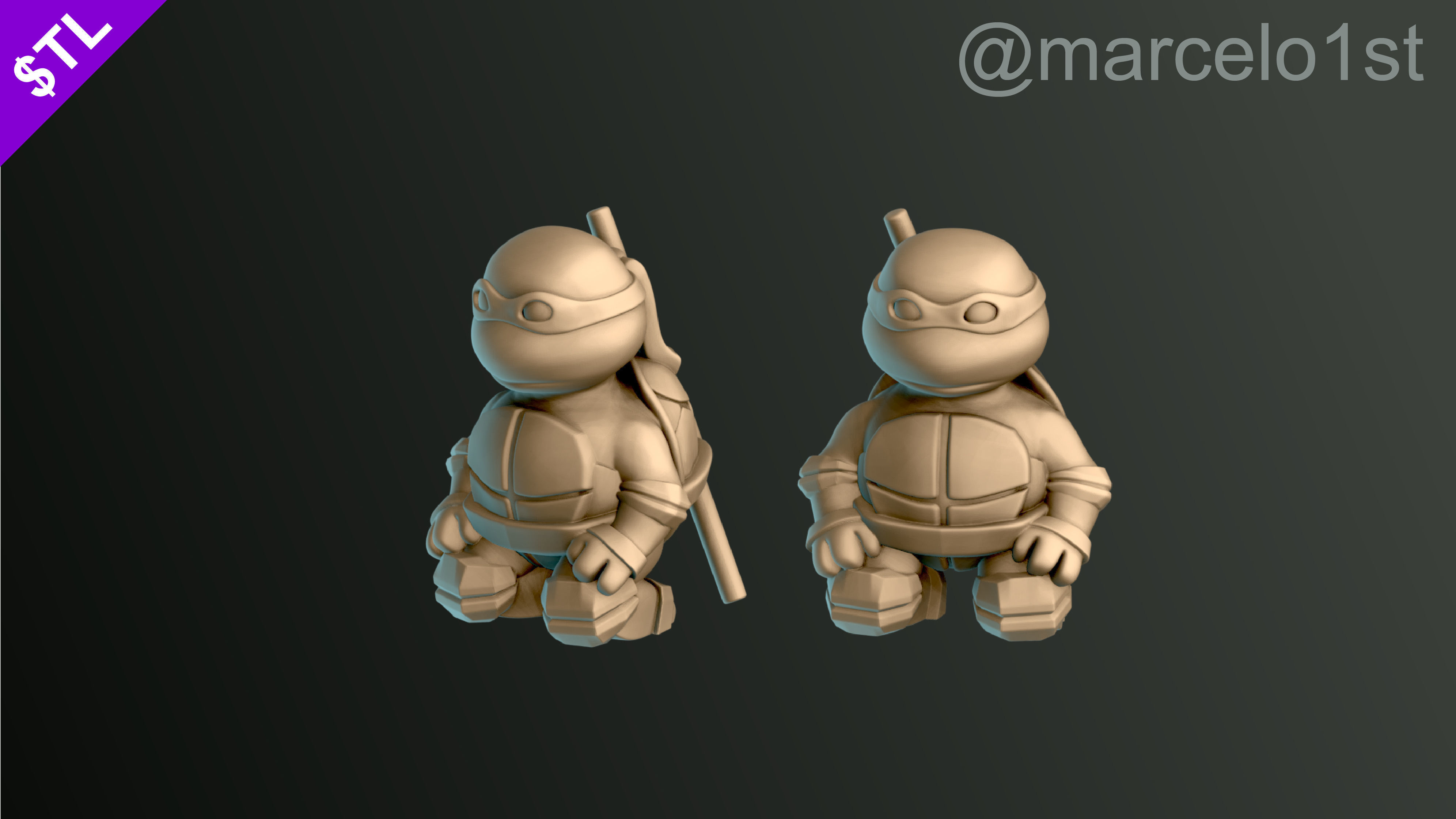 Turtle Warrior Set and Master 3D print model_24