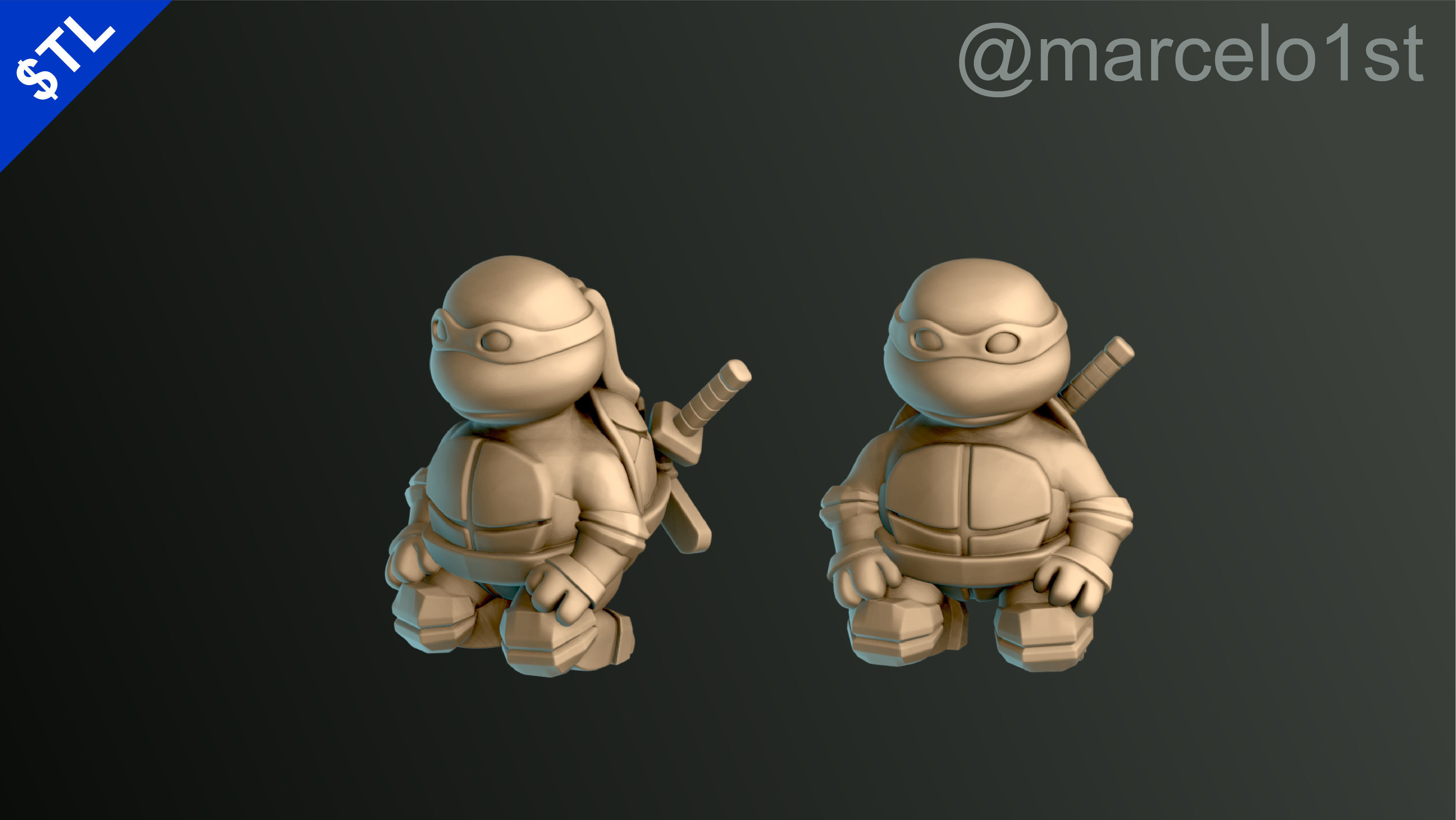 Turtle Warrior Set and Master 3D print model_14