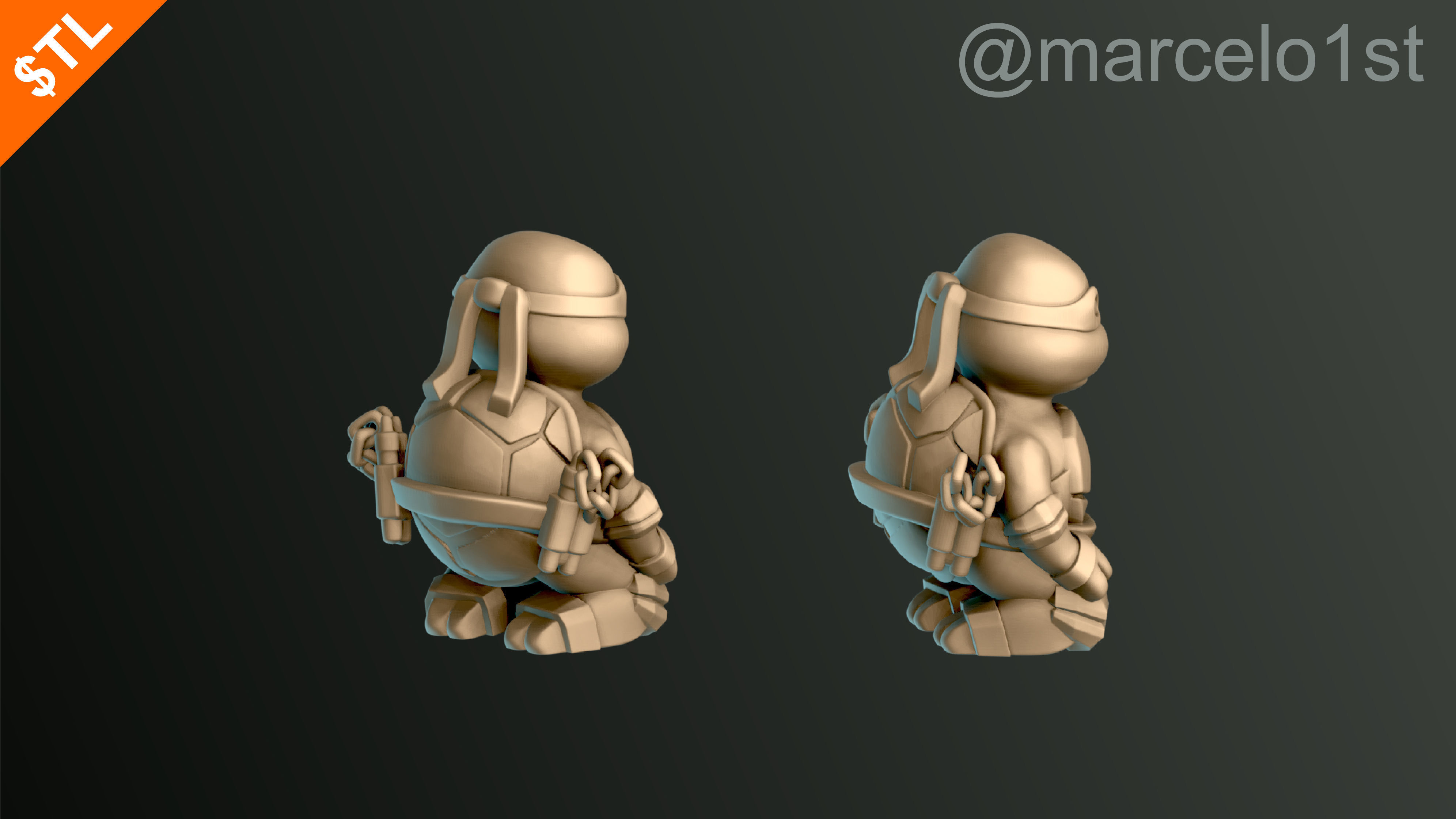 Turtle Warrior Set and Master 3D print model_26