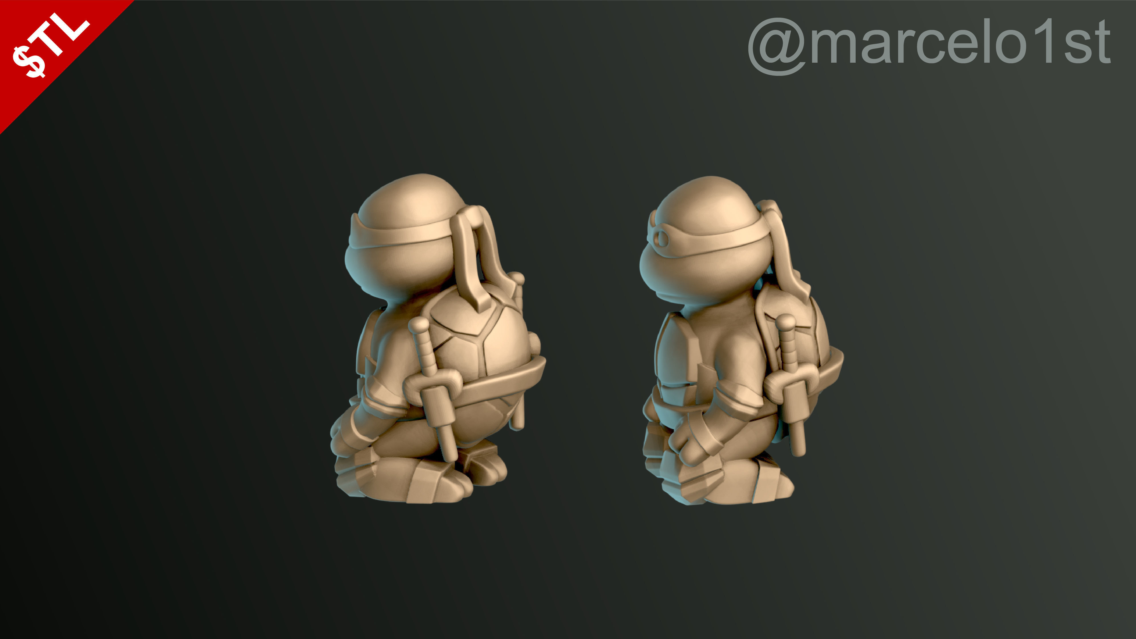 Turtle Warrior Set and Master 3D print model_18