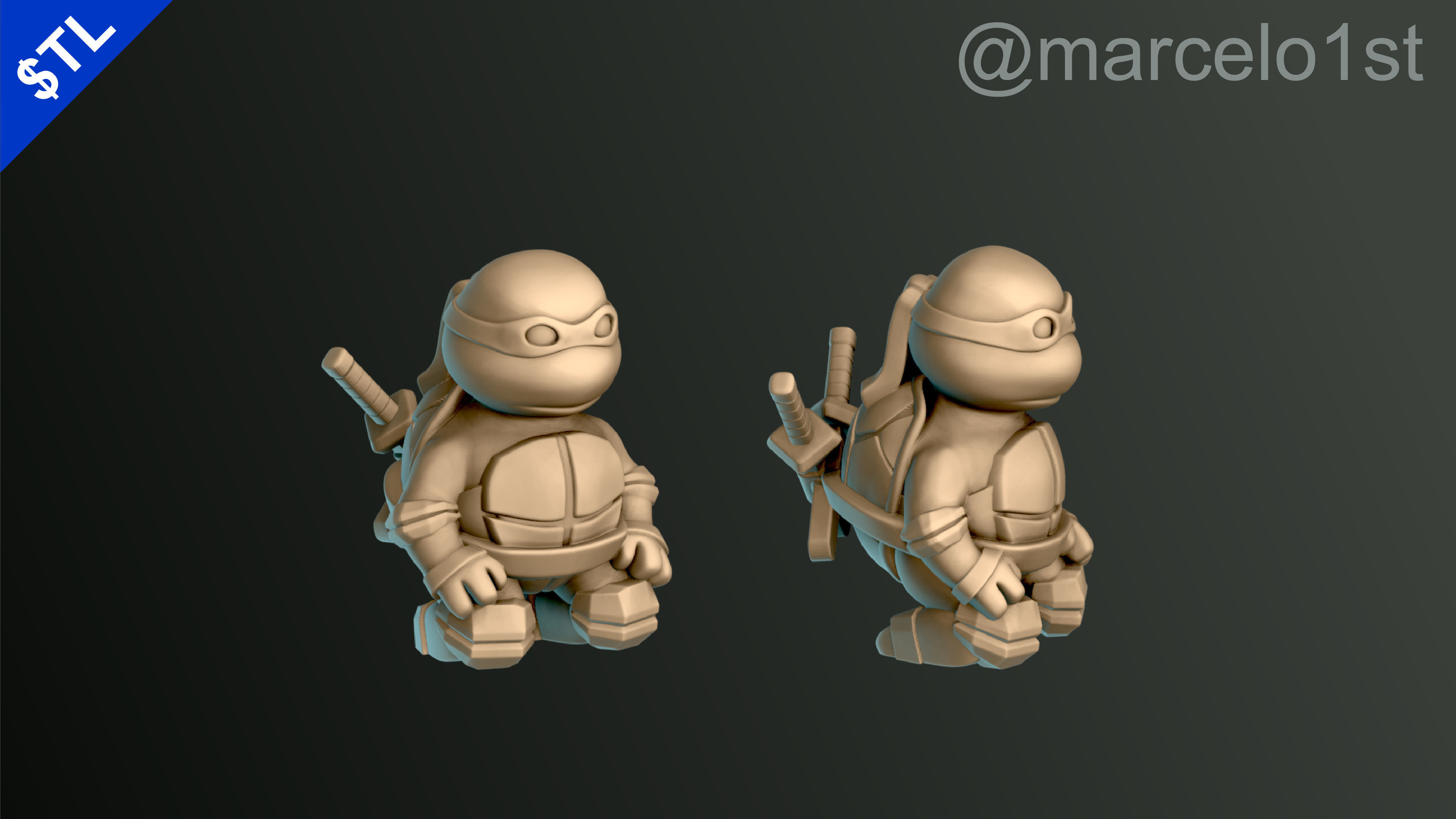 Turtle Warrior Set and Master 3D print model_10