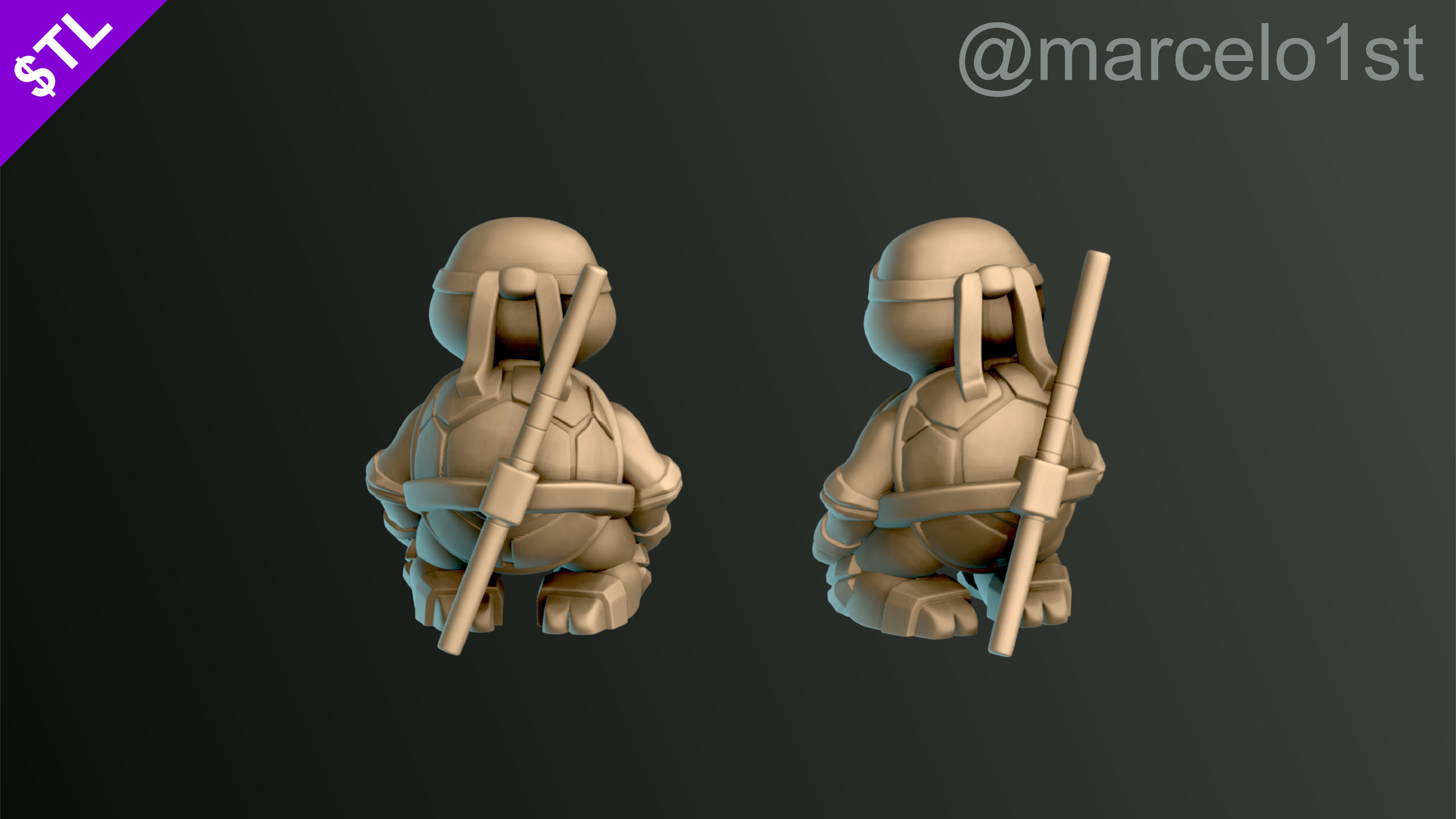 Turtle Warrior Set and Master 3D print model_22