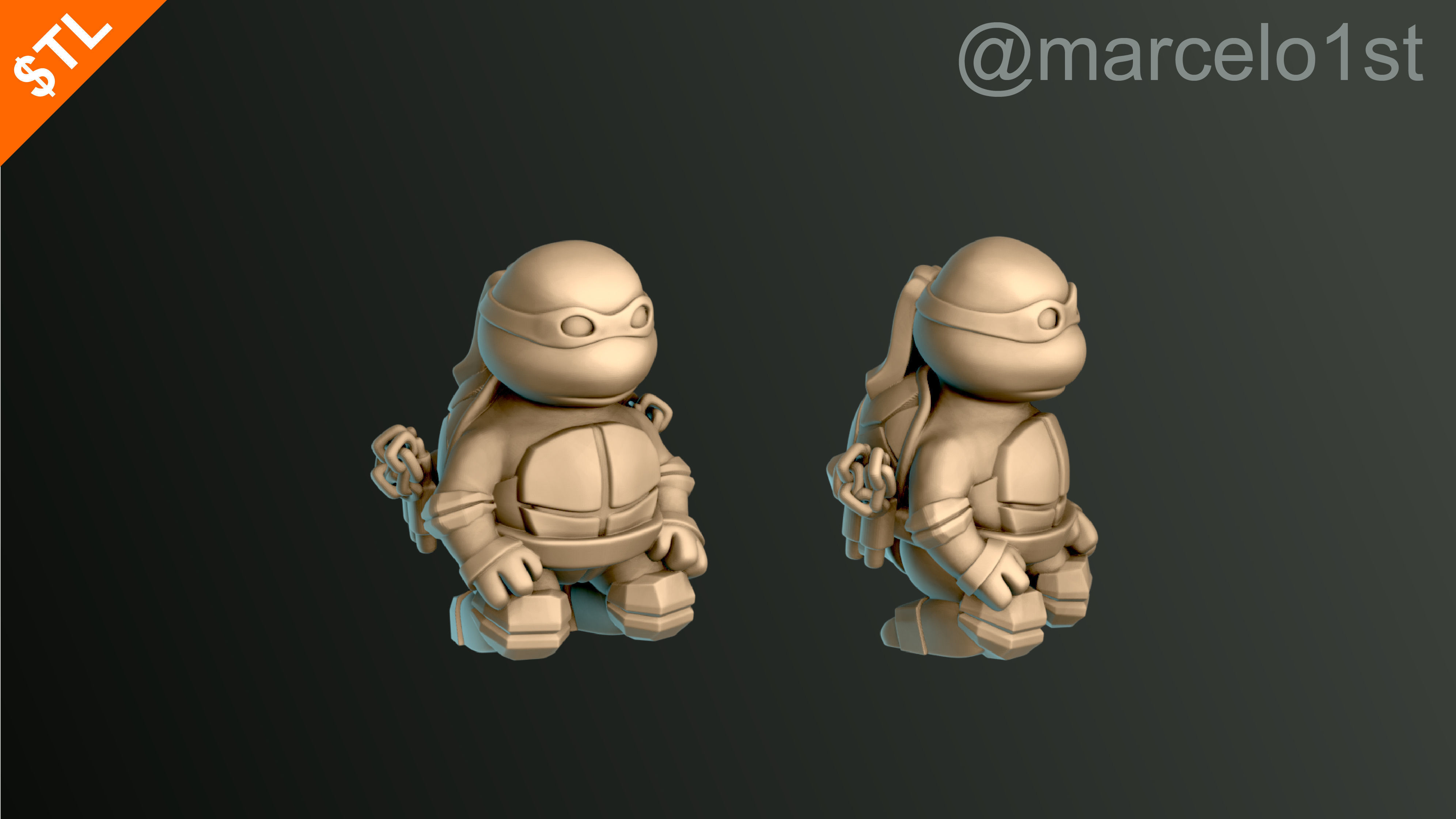 Turtle Warrior Set and Master 3D print model_25