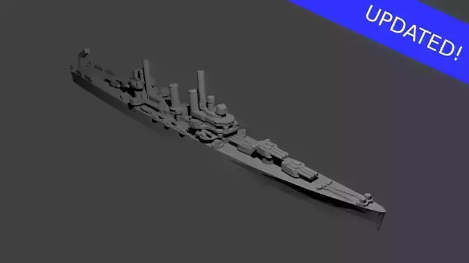 US Brooklyn Class Cruiser Warship 3D print model