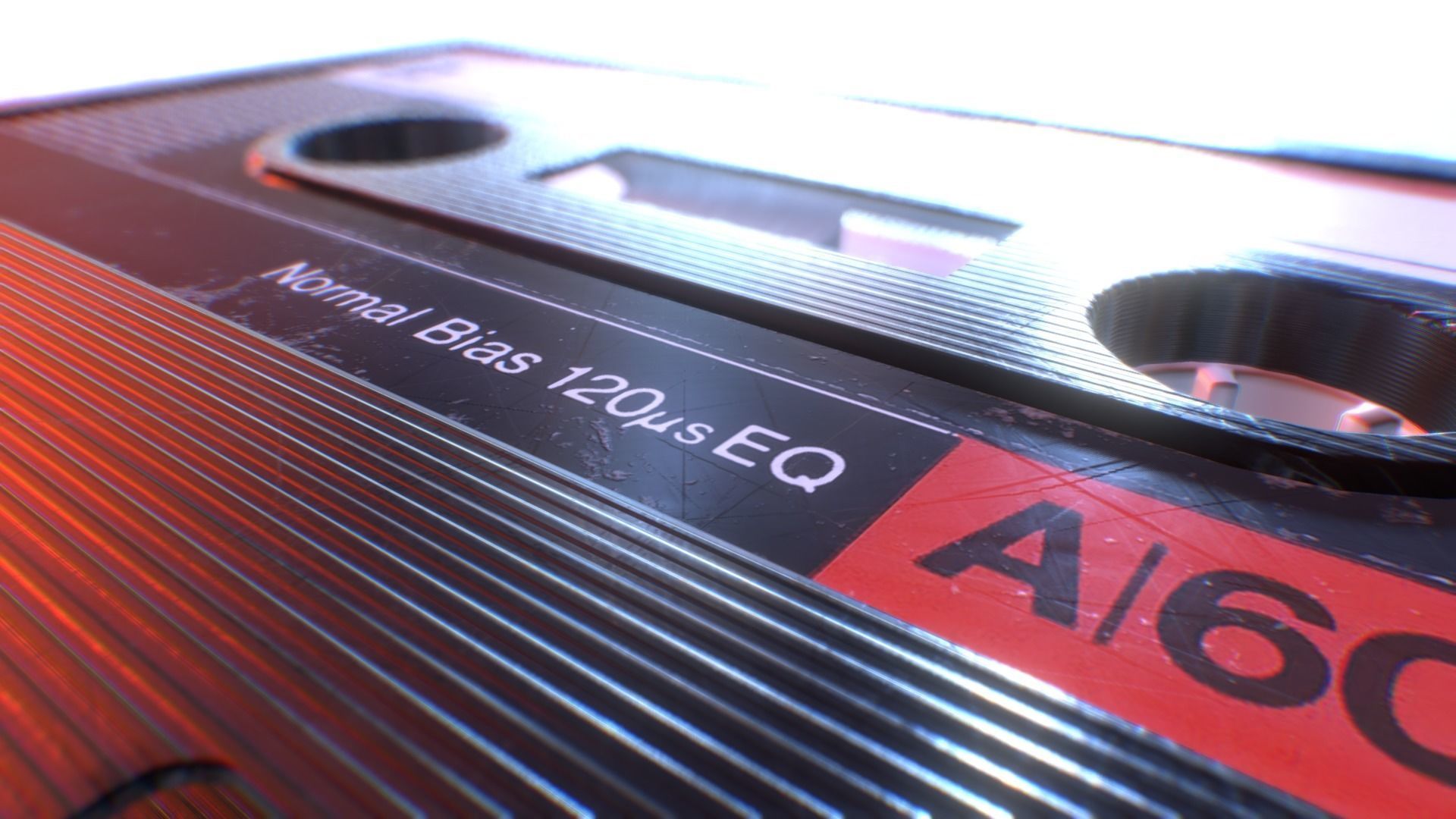 Cassette Tape Low-poly 3D model_5