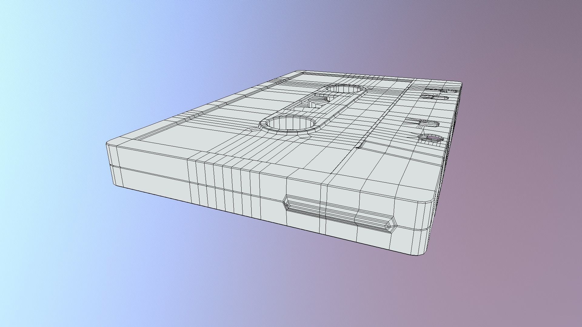 Cassette Tape Low-poly 3D model_7