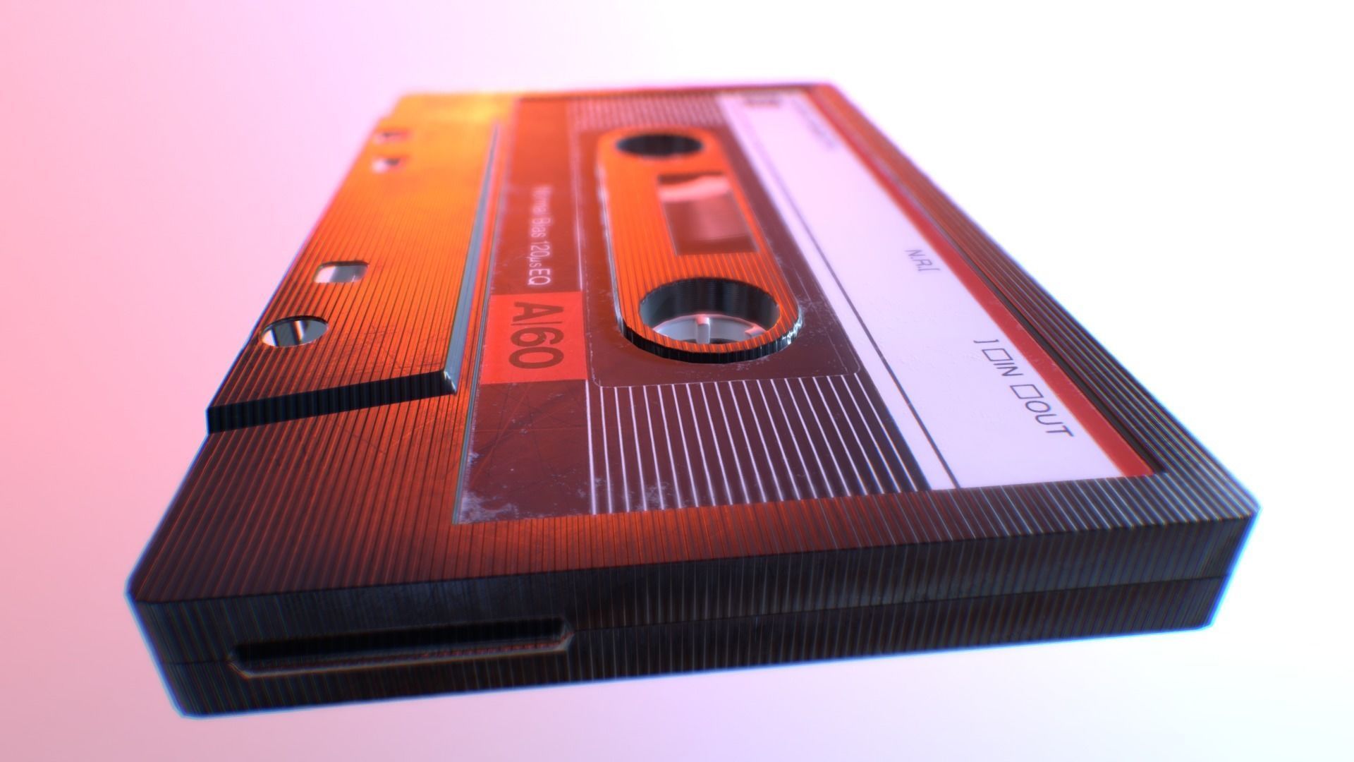 Cassette Tape Low-poly 3D model_2