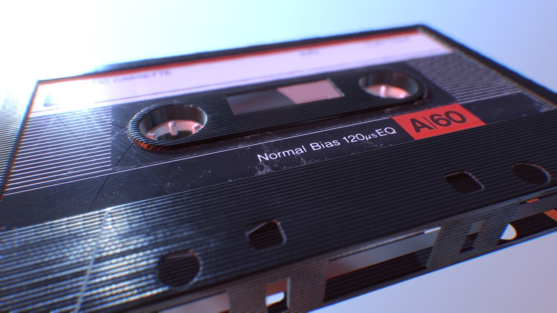 Cassette Tape Low-poly 3D model_1
