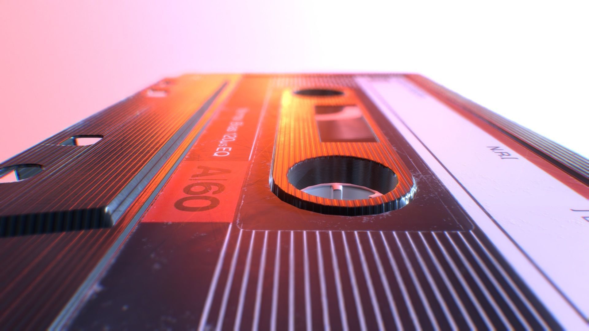 Cassette Tape Low-poly 3D model_4
