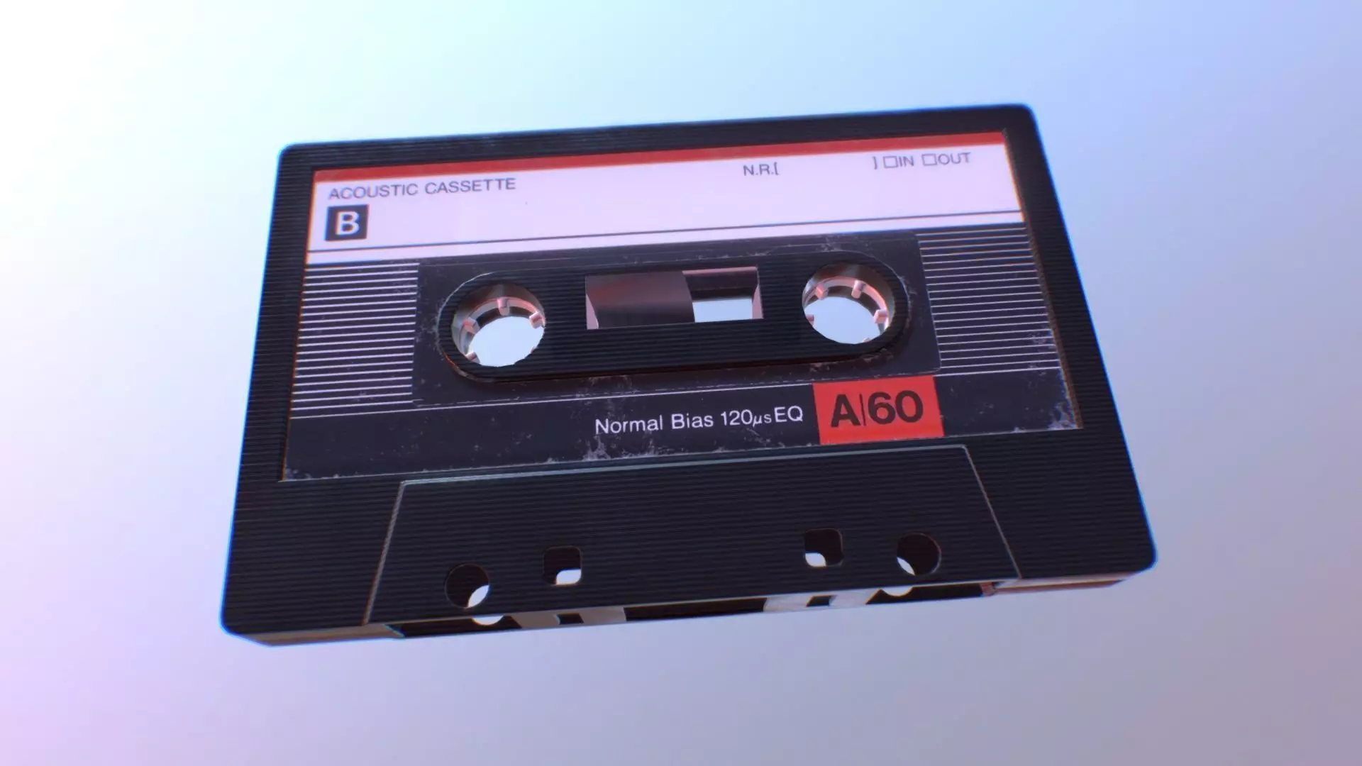 Cassette Tape Low-poly 3D model_0