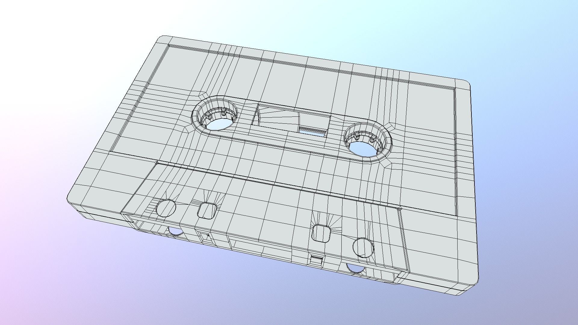 Cassette Tape Low-poly 3D model_6